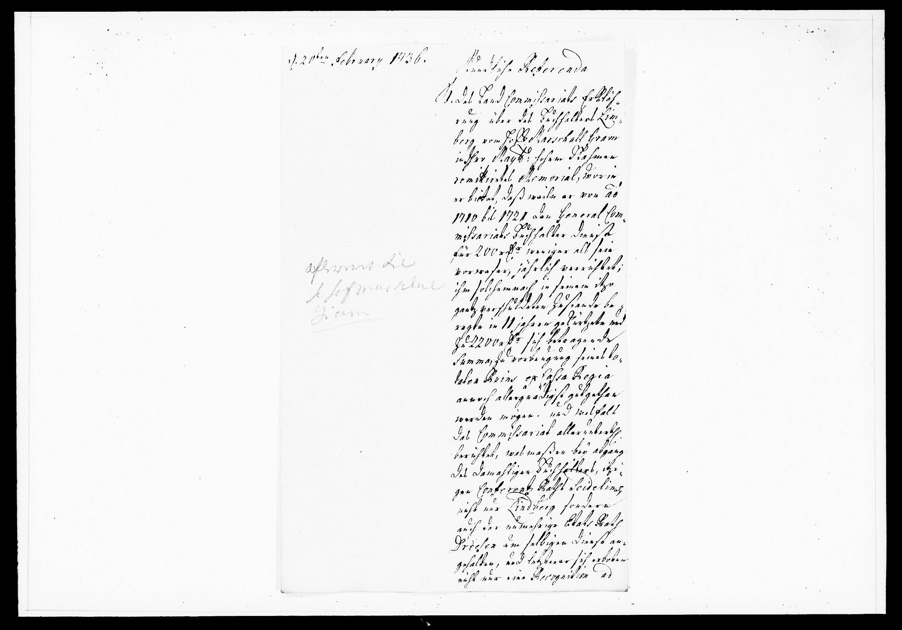 Krigskollegiet, Krigskancelliet, DRA/A-0006/-/1130-1137: Refererede sager, 1736, p. 58