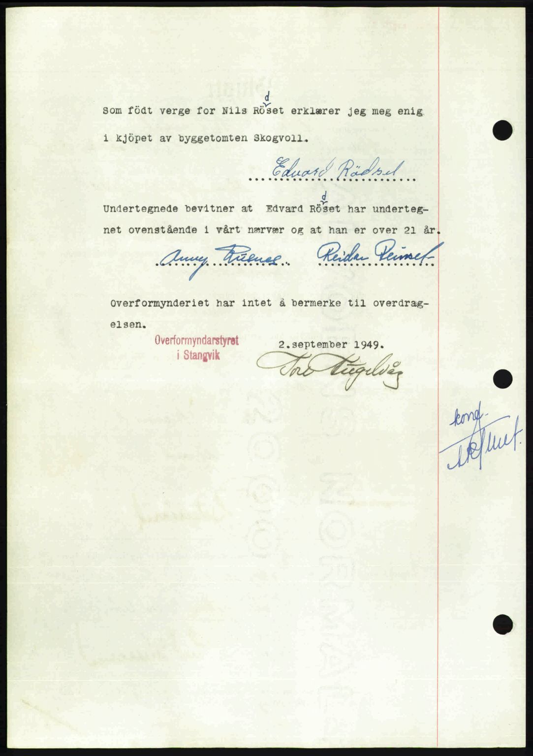 Nordmøre sorenskriveri, AV/SAT-A-4132/1/2/2Ca: Mortgage book no. A112, 1949-1949, Diary no: : 2455/1949