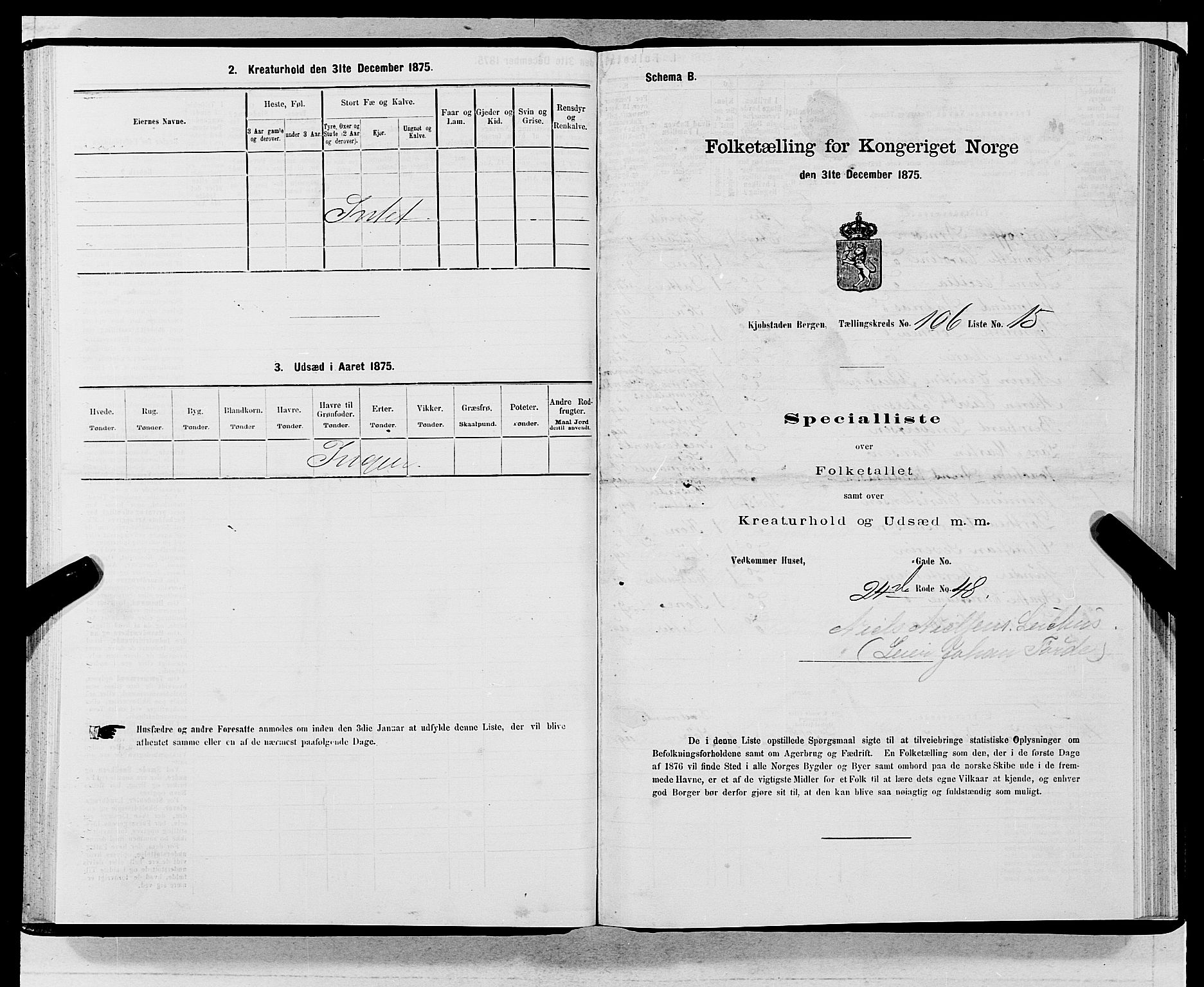 SAB, 1875 census for 1301 Bergen, 1875, p. 5783