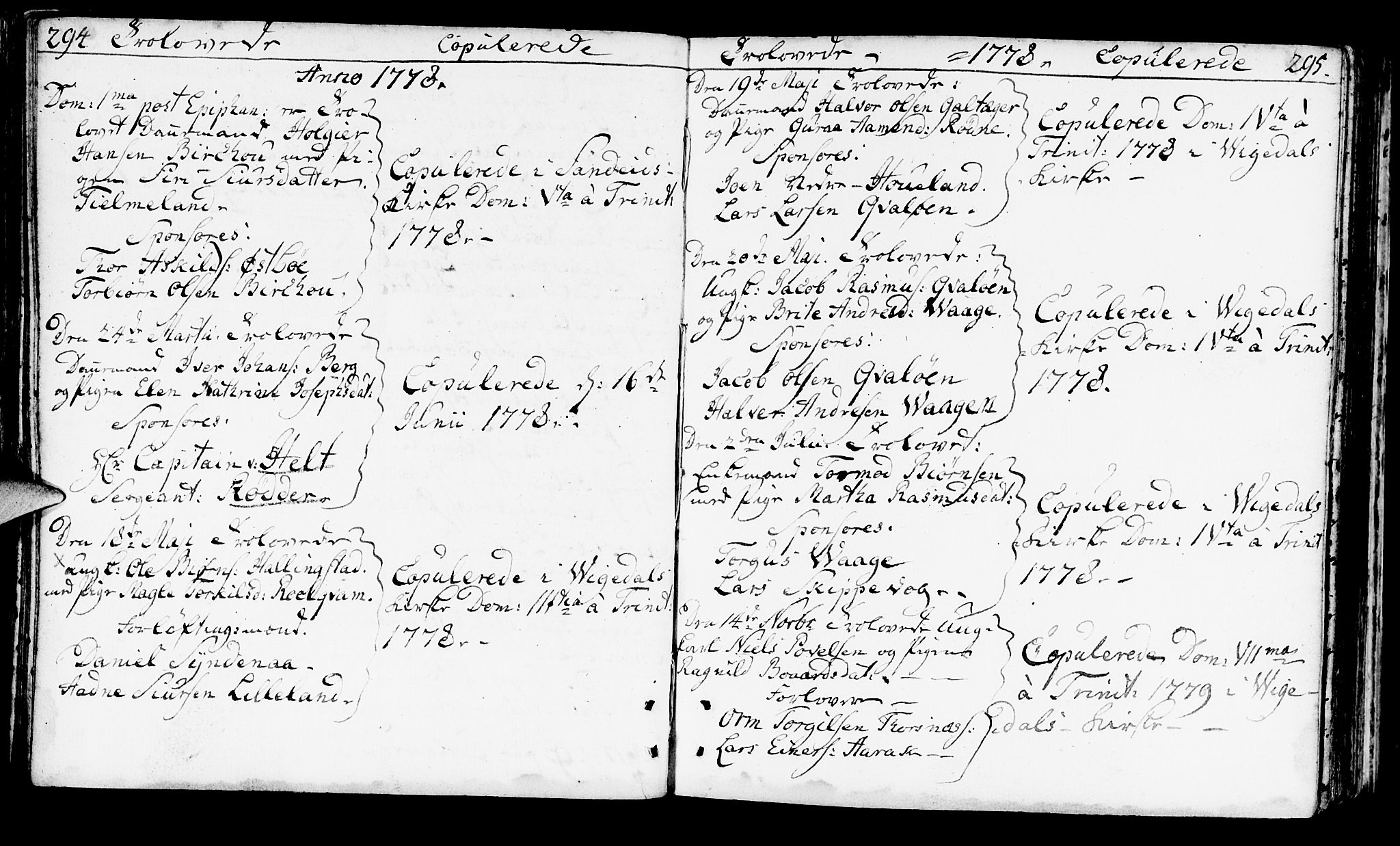 Vikedal sokneprestkontor, AV/SAST-A-101840/01/IV: Parish register (official) no. A 1, 1737-1778, p. 294-295