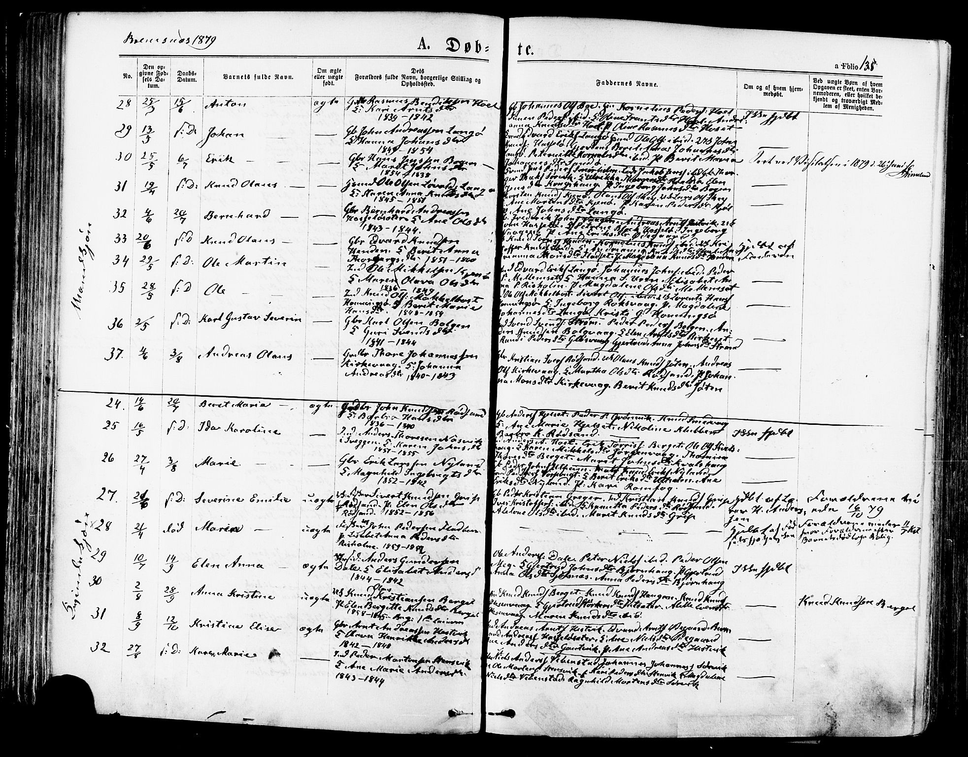 Ministerialprotokoller, klokkerbøker og fødselsregistre - Møre og Romsdal, SAT/A-1454/568/L0806: Parish register (official) no. 568A12 /3, 1878-1884, p. 138