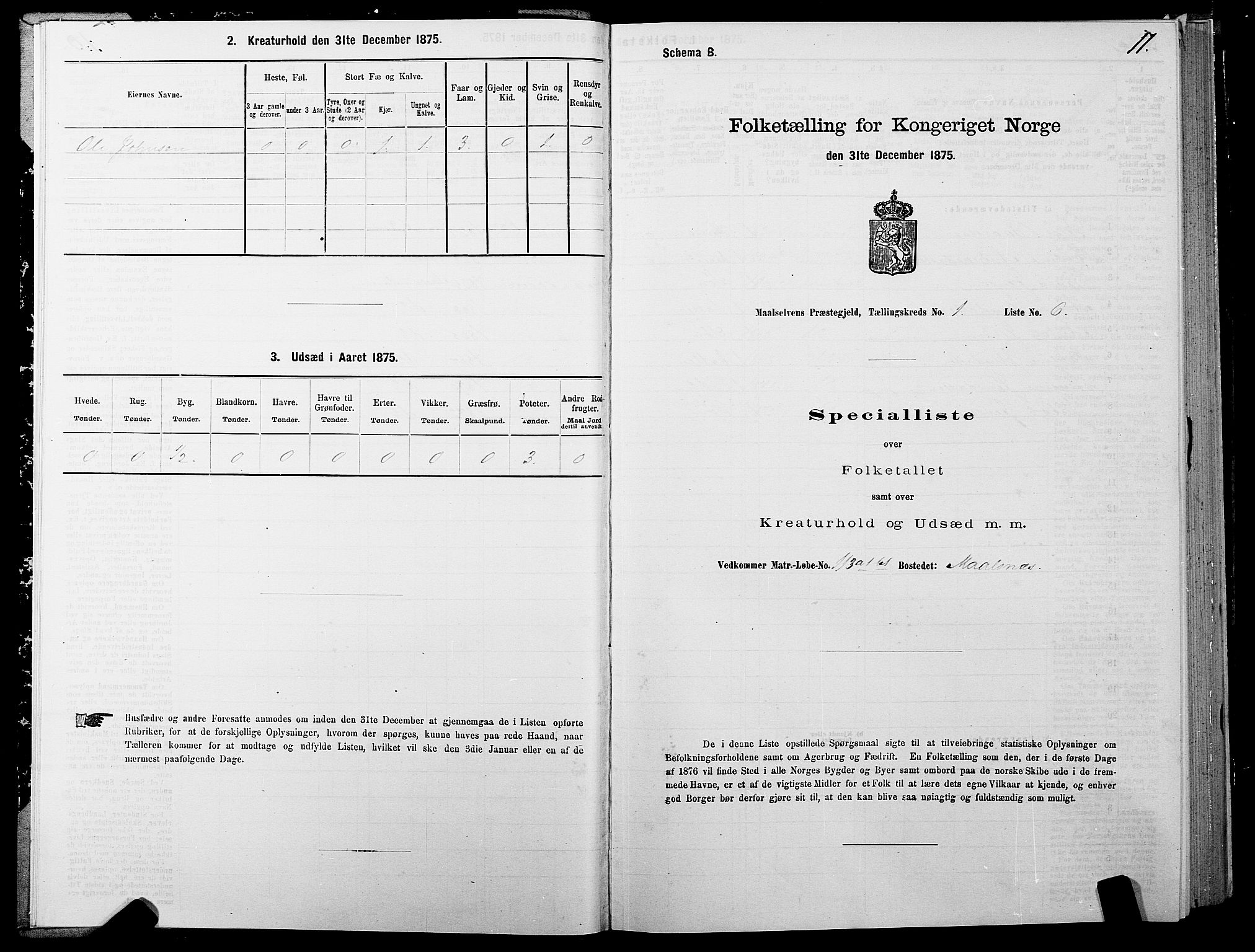 SATØ, 1875 census for 1924P Målselv, 1875, p. 1011