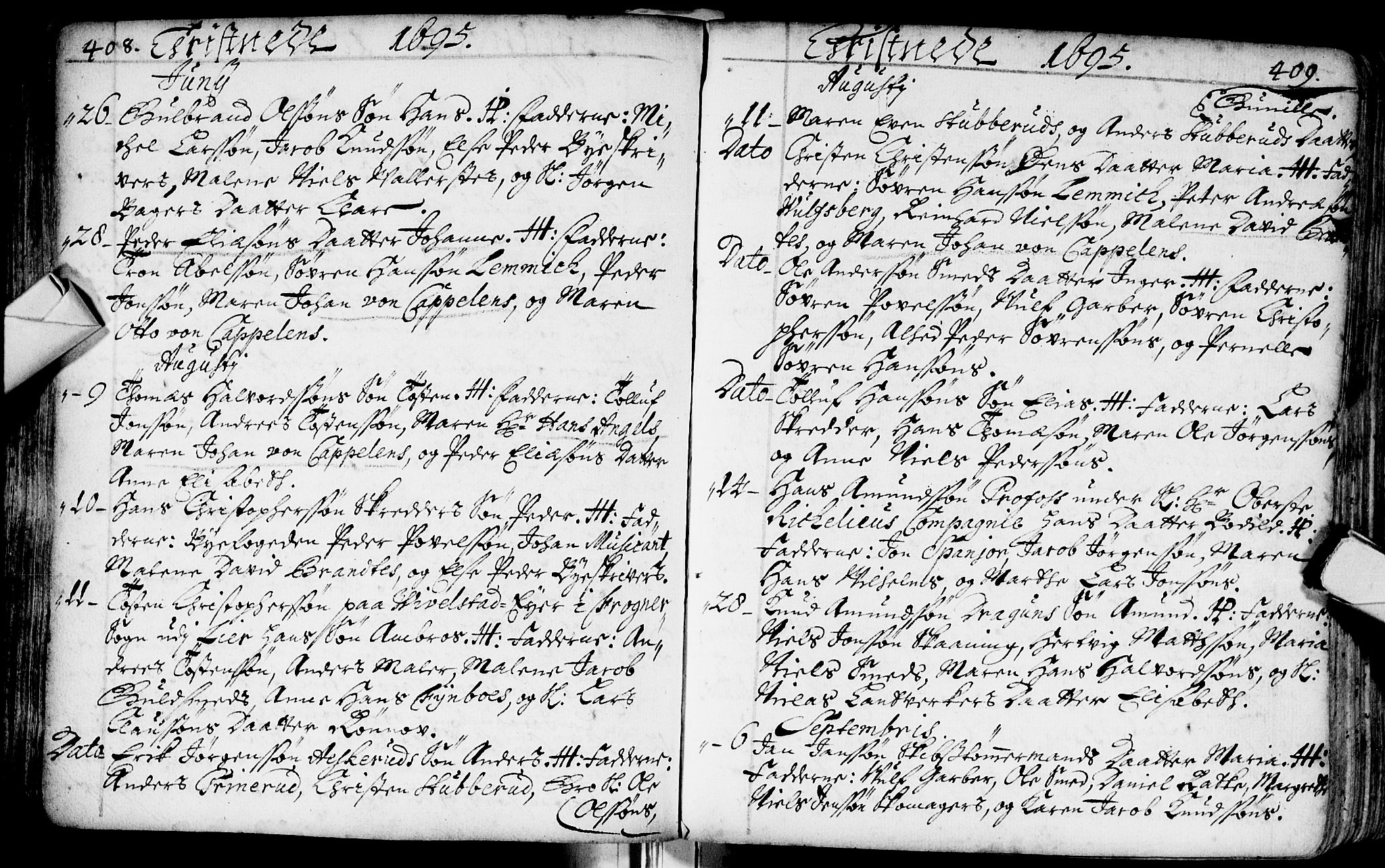 Bragernes kirkebøker, AV/SAKO-A-6/F/Fa/L0002: Parish register (official) no. I 2, 1680-1705, p. 408-409