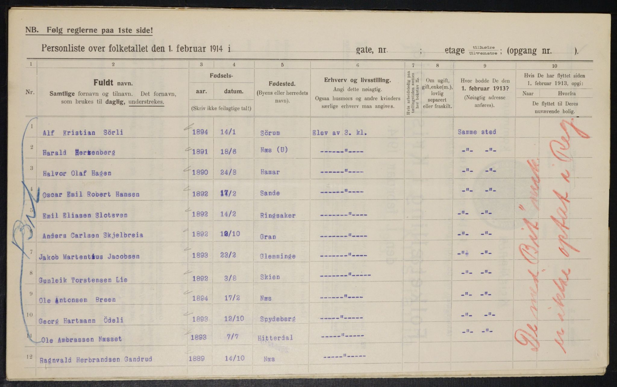 OBA, Municipal Census 1914 for Kristiania, 1914, p. 68328