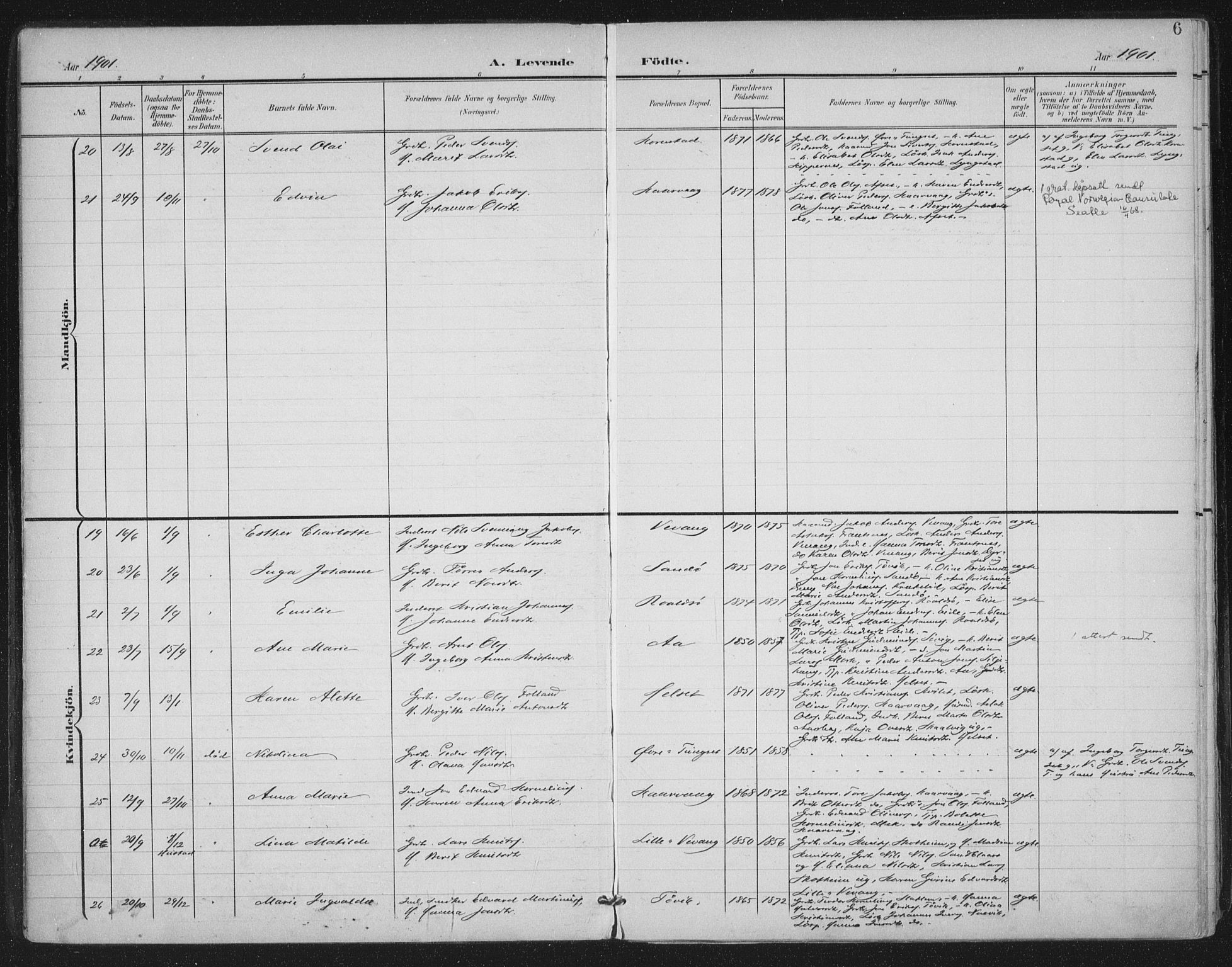 Ministerialprotokoller, klokkerbøker og fødselsregistre - Møre og Romsdal, AV/SAT-A-1454/570/L0833: Parish register (official) no. 570A07, 1901-1914, p. 6