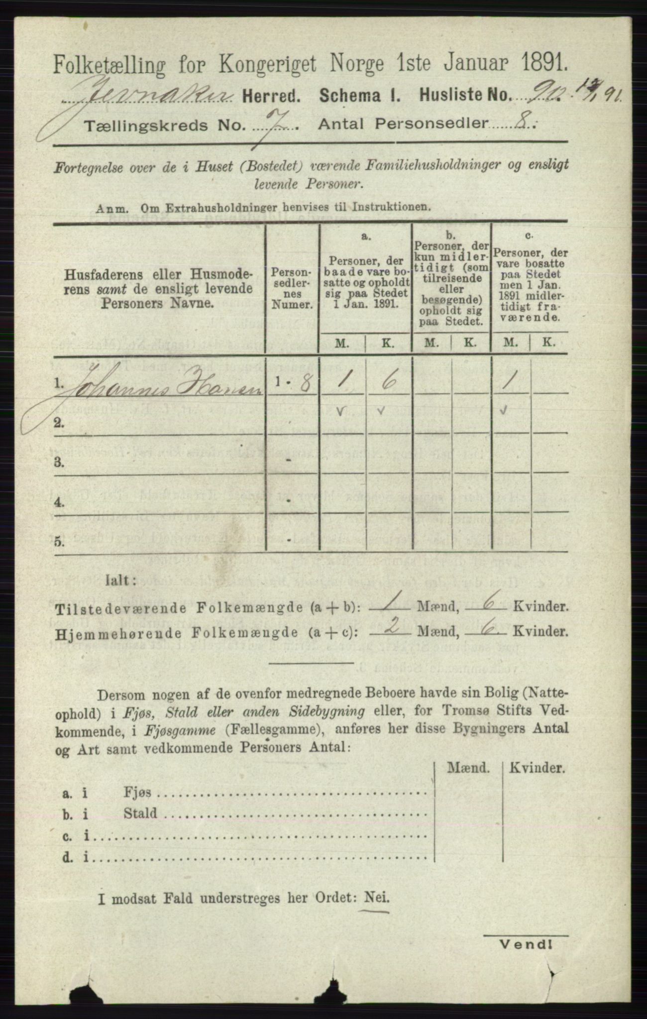 RA, 1891 census for 0532 Jevnaker, 1891, p. 3731