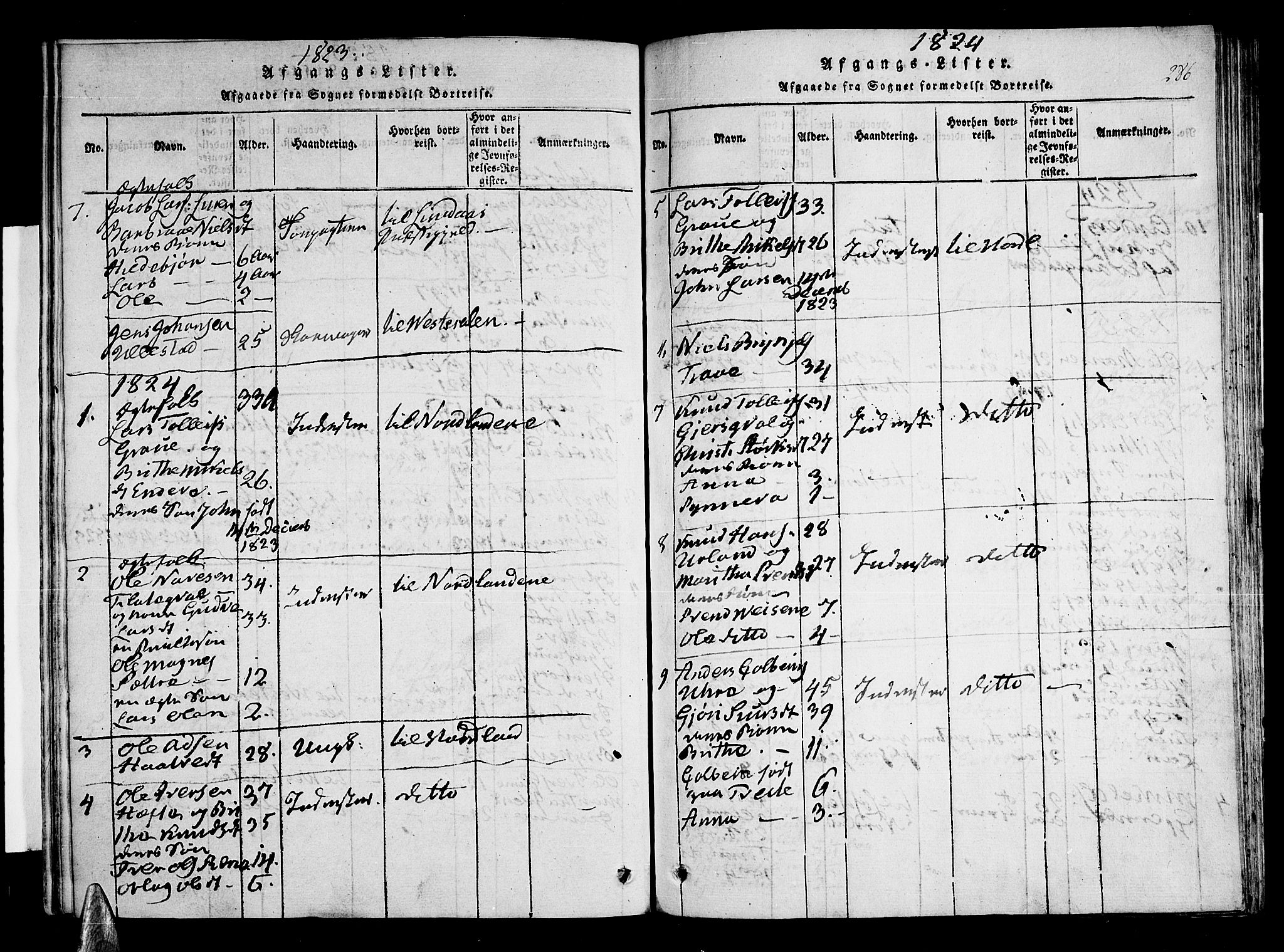 Voss sokneprestembete, SAB/A-79001/H/Haa: Parish register (official) no. A 11, 1816-1827, p. 286