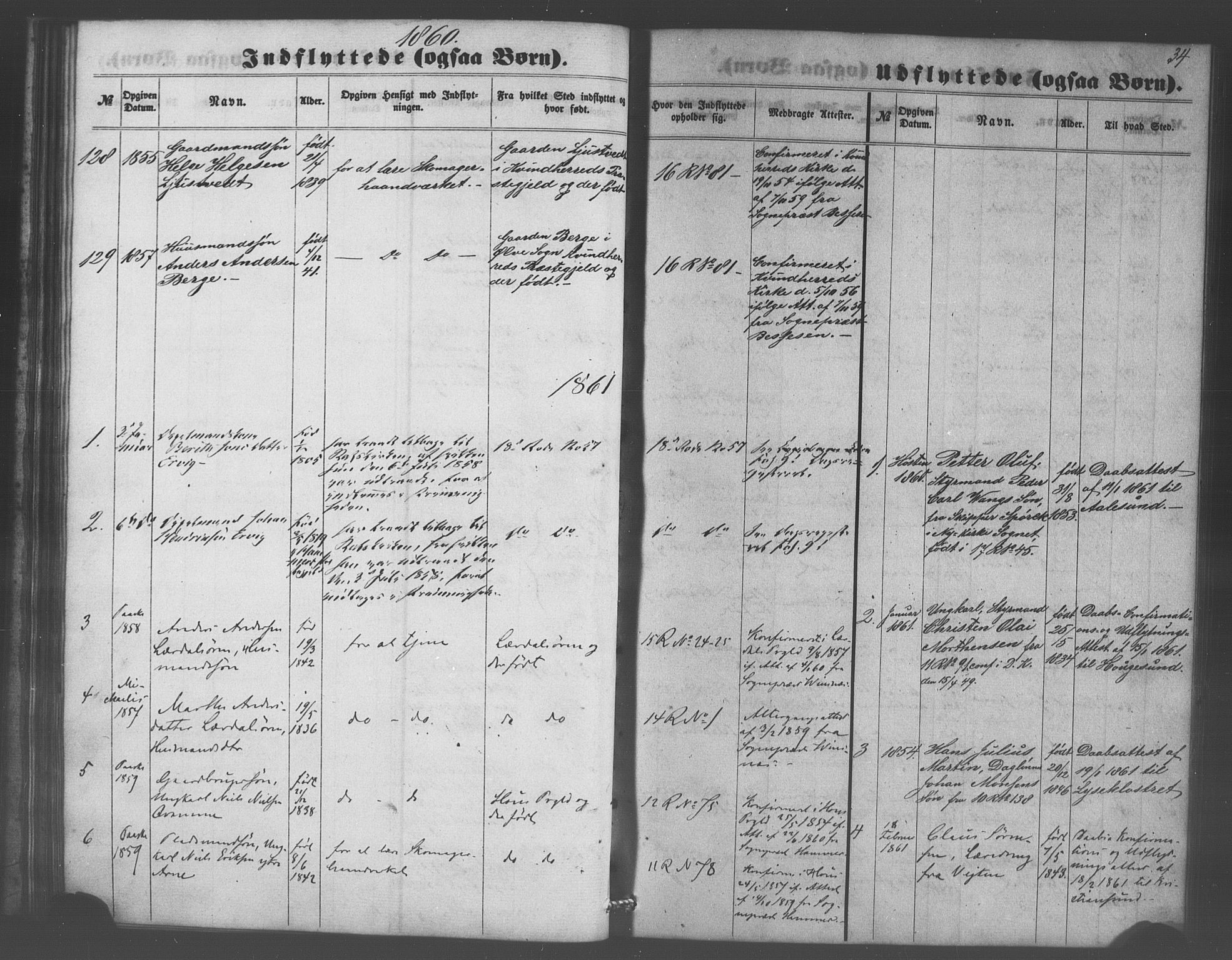 Domkirken sokneprestembete, SAB/A-74801/H/Haa/L0048: Parish register (official) no. F 3, 1858-1874, p. 34