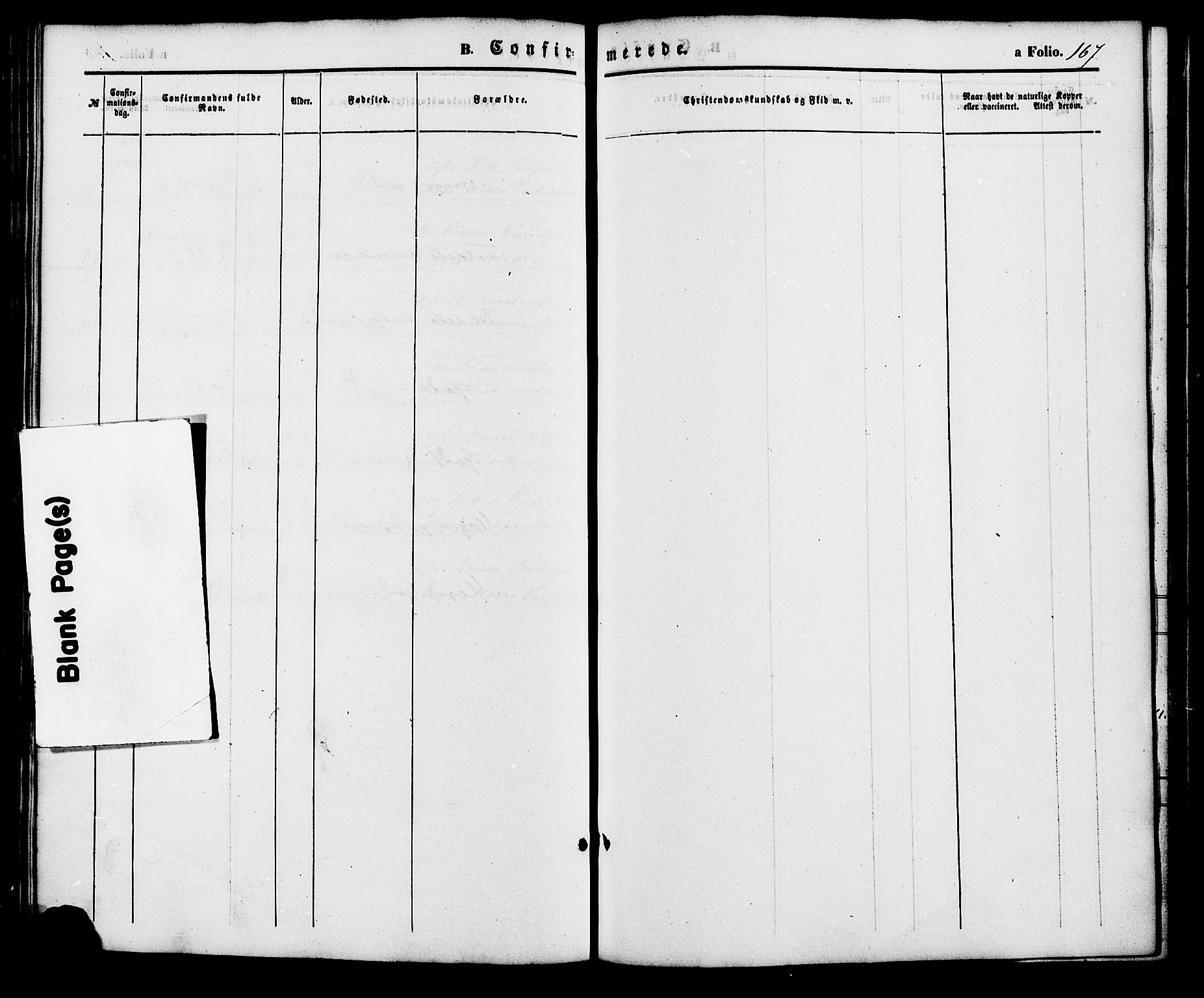 Holum sokneprestkontor, SAK/1111-0022/F/Fa/Fac/L0003: Parish register (official) no. A 3, 1860-1883, p. 167