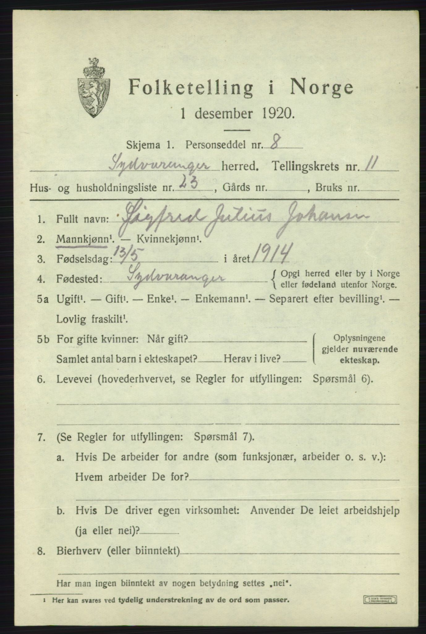 SATØ, 1920 census for Sør-Varanger, 1920, p. 7462