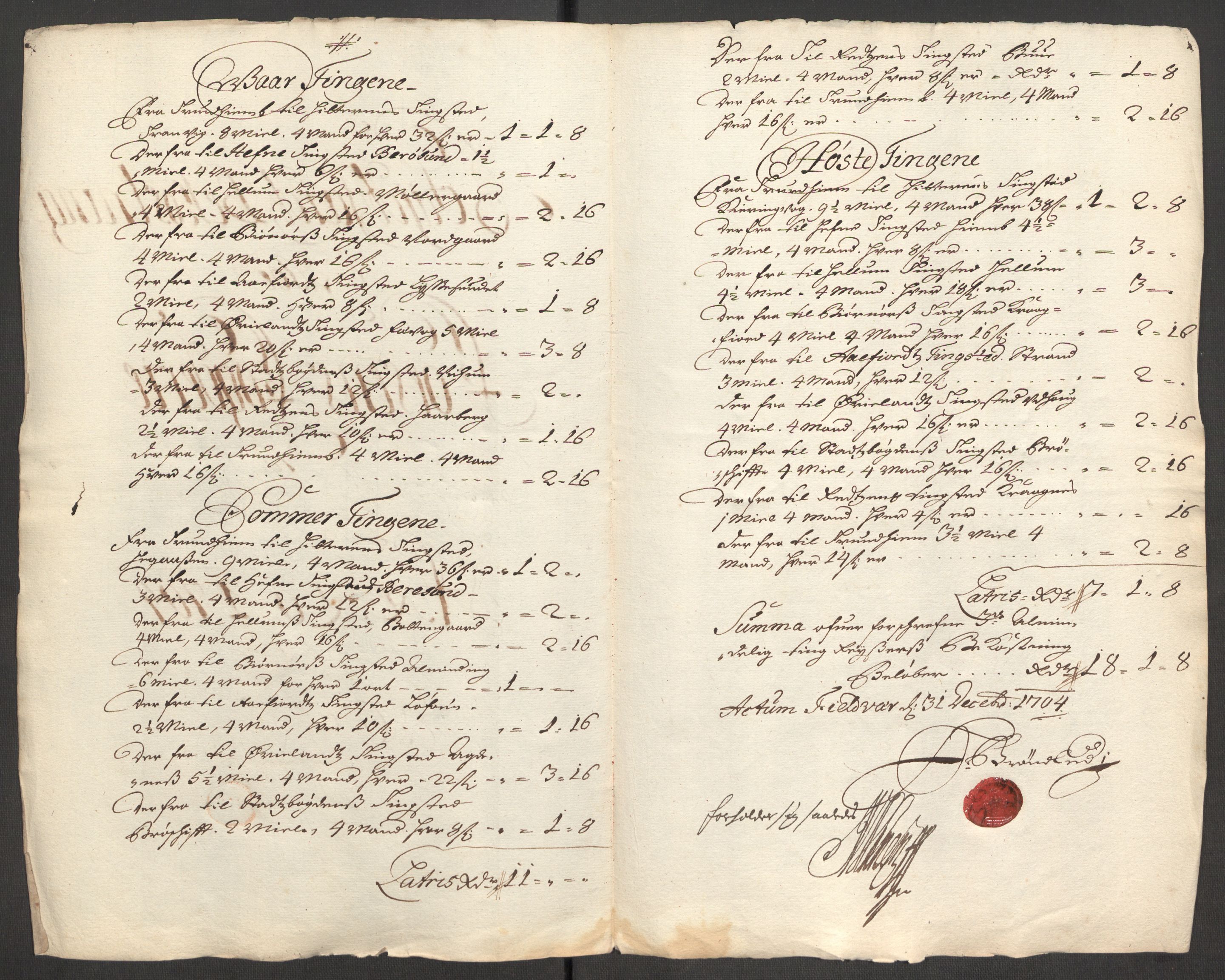 Rentekammeret inntil 1814, Reviderte regnskaper, Fogderegnskap, AV/RA-EA-4092/R57/L3856: Fogderegnskap Fosen, 1704-1705, p. 202