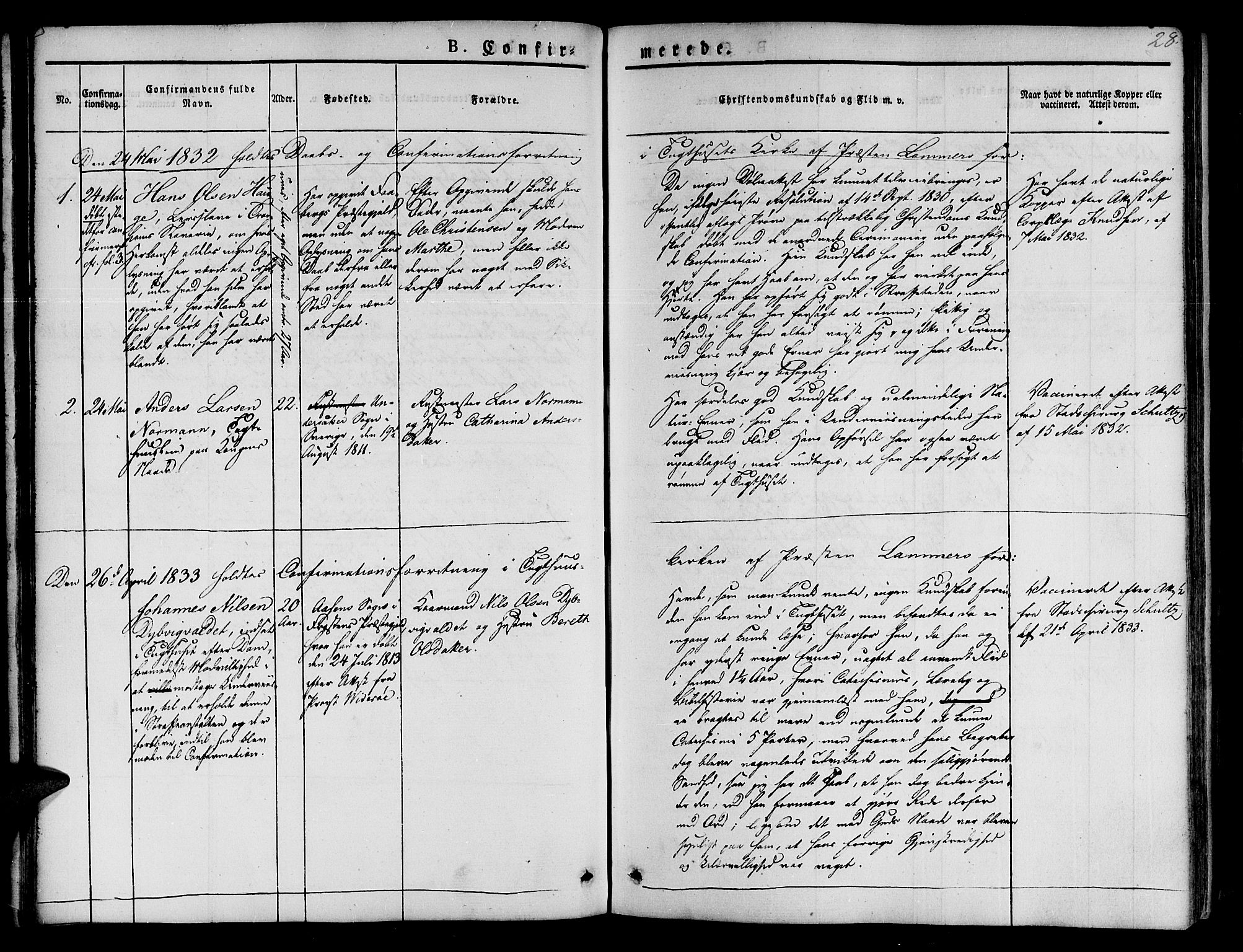 Ministerialprotokoller, klokkerbøker og fødselsregistre - Sør-Trøndelag, SAT/A-1456/623/L0468: Parish register (official) no. 623A02, 1826-1867, p. 28