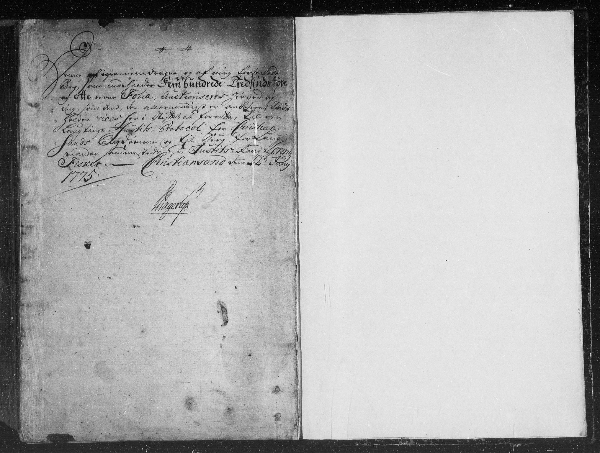 Kristiansand lagdømme, AV/SAK-1232-0001/F/Fb/L0007: Tingbok med register, 1775-1791