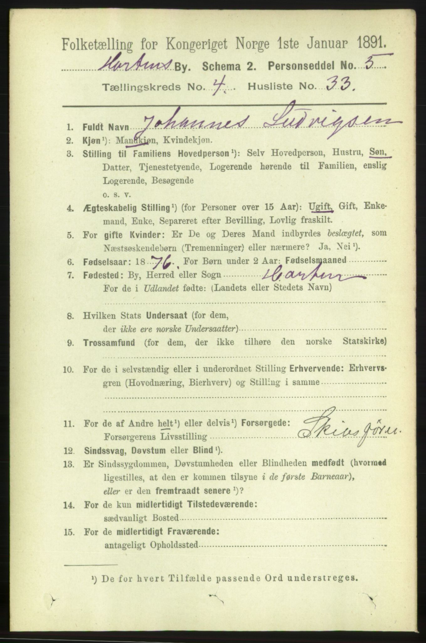 RA, 1891 census for 0703 Horten, 1891, p. 3475