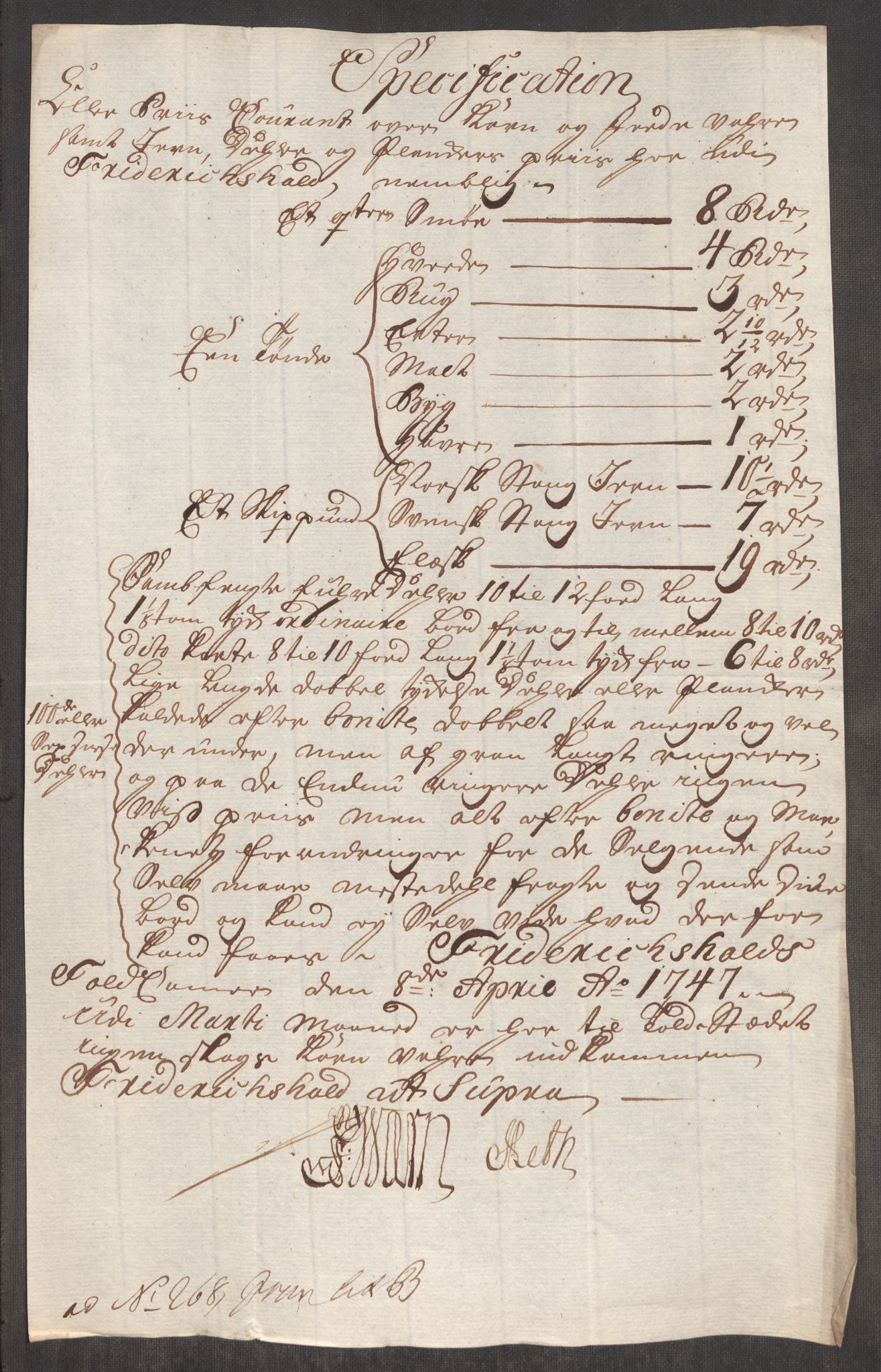 Rentekammeret inntil 1814, Realistisk ordnet avdeling, AV/RA-EA-4070/Oe/L0003: [Ø1]: Priskuranter, 1745-1748, p. 461