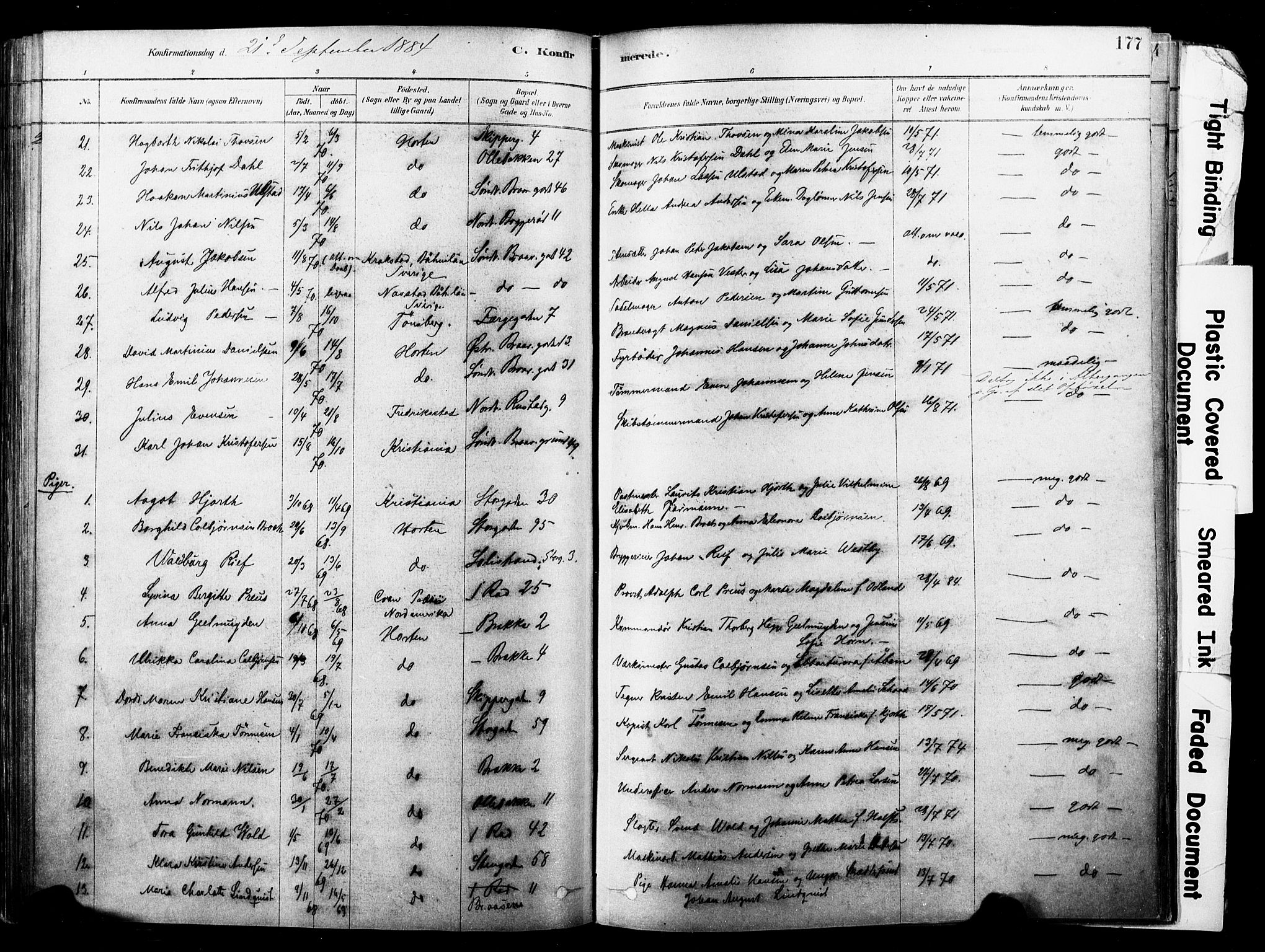 Horten kirkebøker, SAKO/A-348/F/Fa/L0003: Parish register (official) no. 3, 1878-1887, p. 177