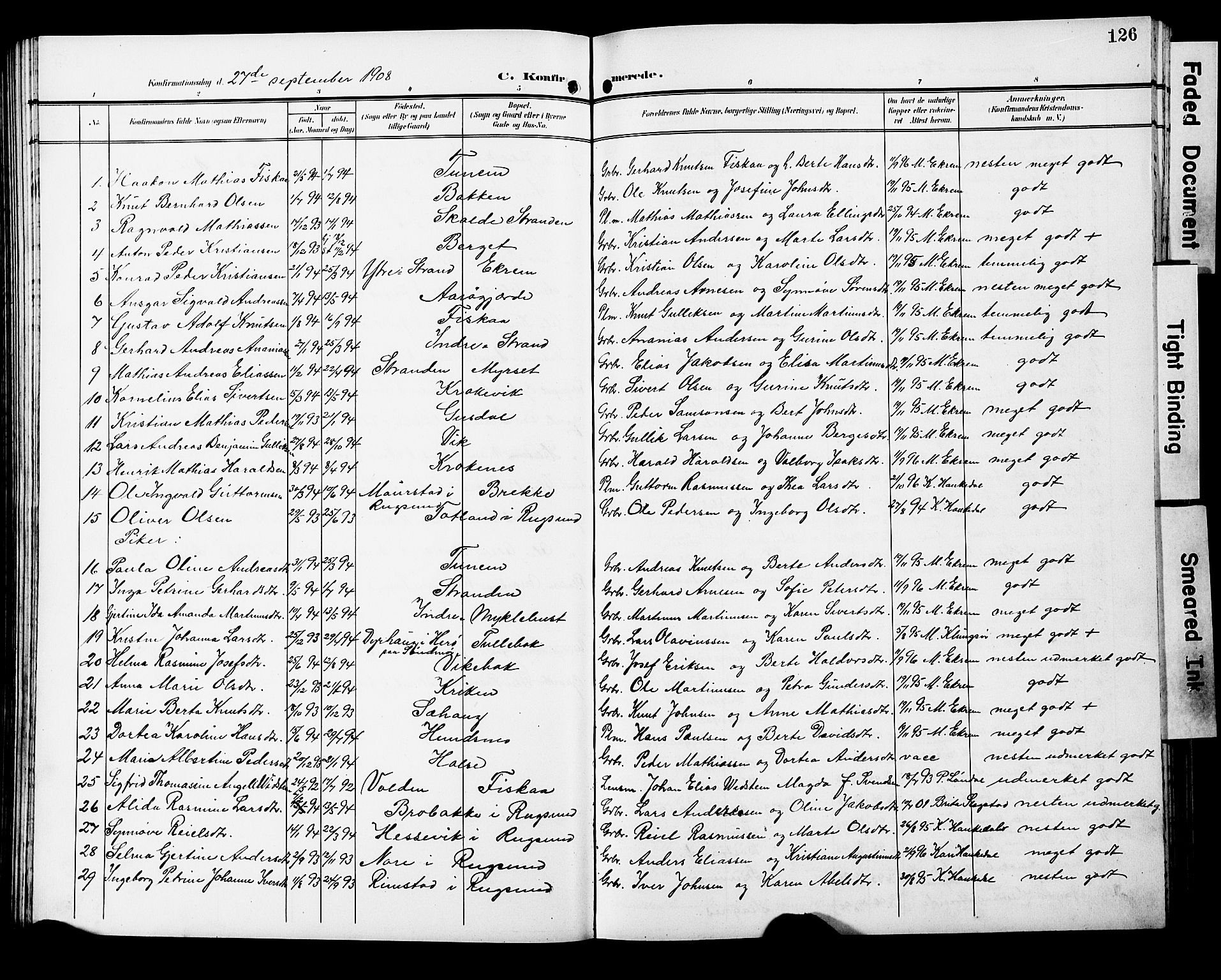 Ministerialprotokoller, klokkerbøker og fødselsregistre - Møre og Romsdal, SAT/A-1454/501/L0018: Parish register (copy) no. 501C04, 1902-1930, p. 126