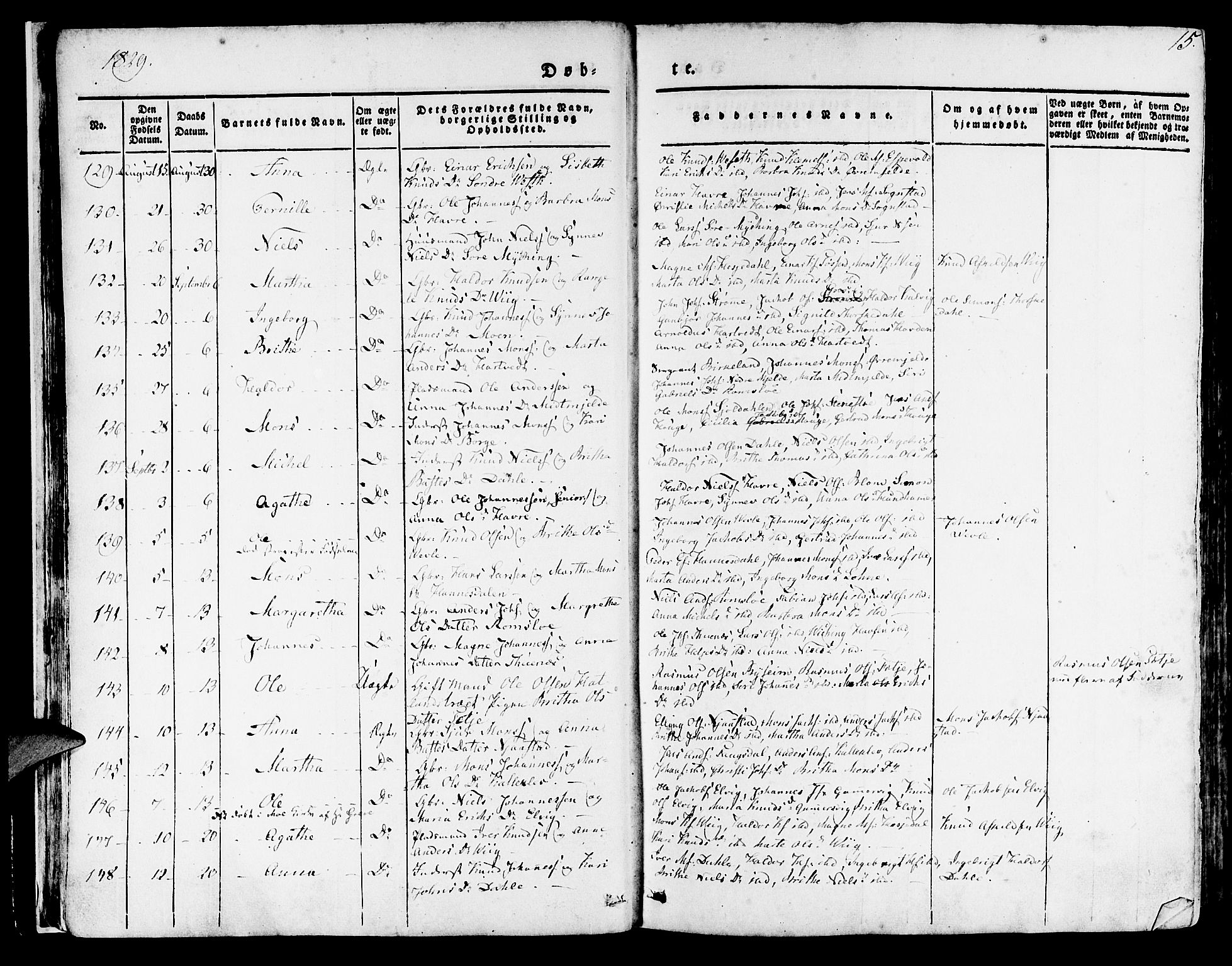 Haus sokneprestembete, AV/SAB-A-75601/H/Haa: Parish register (official) no. A 14, 1827-1838, p. 15