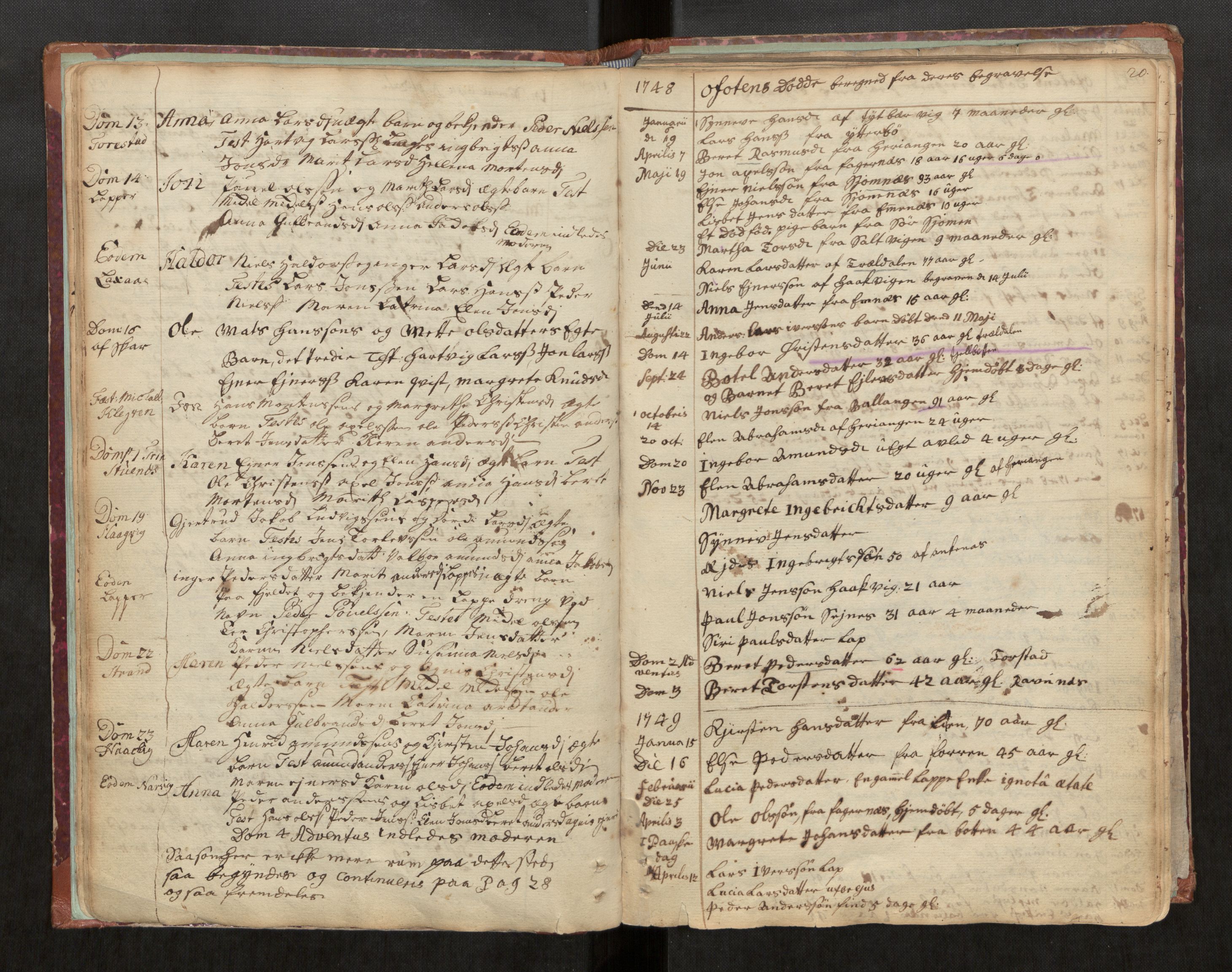 Ministerialprotokoller, klokkerbøker og fødselsregistre - Nordland, AV/SAT-A-1459/863/L0891: Parish register (official) no. 863A03, 1748-1764, p. 20