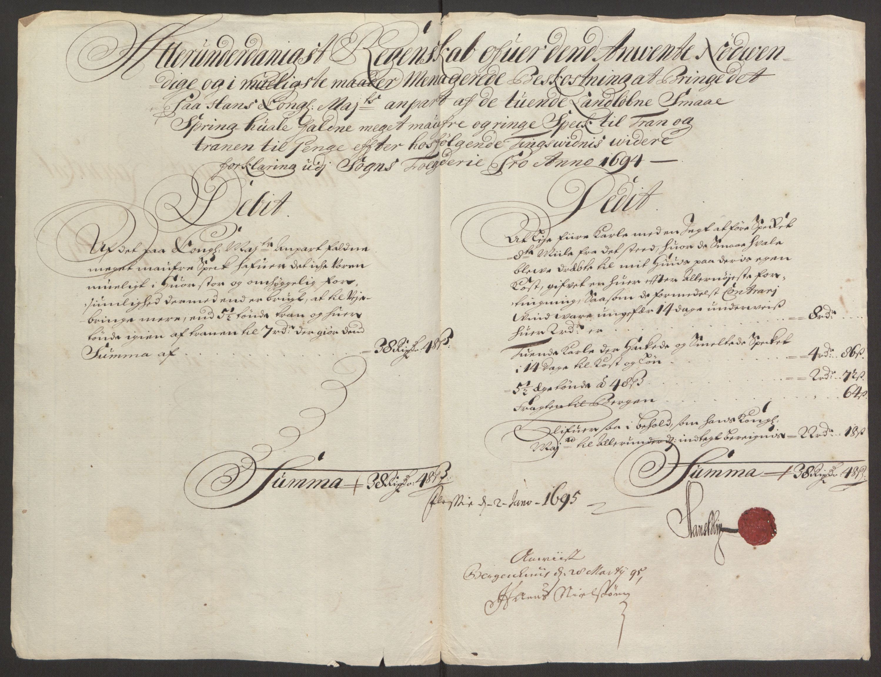 Rentekammeret inntil 1814, Reviderte regnskaper, Fogderegnskap, RA/EA-4092/R52/L3307: Fogderegnskap Sogn, 1693-1694, p. 457