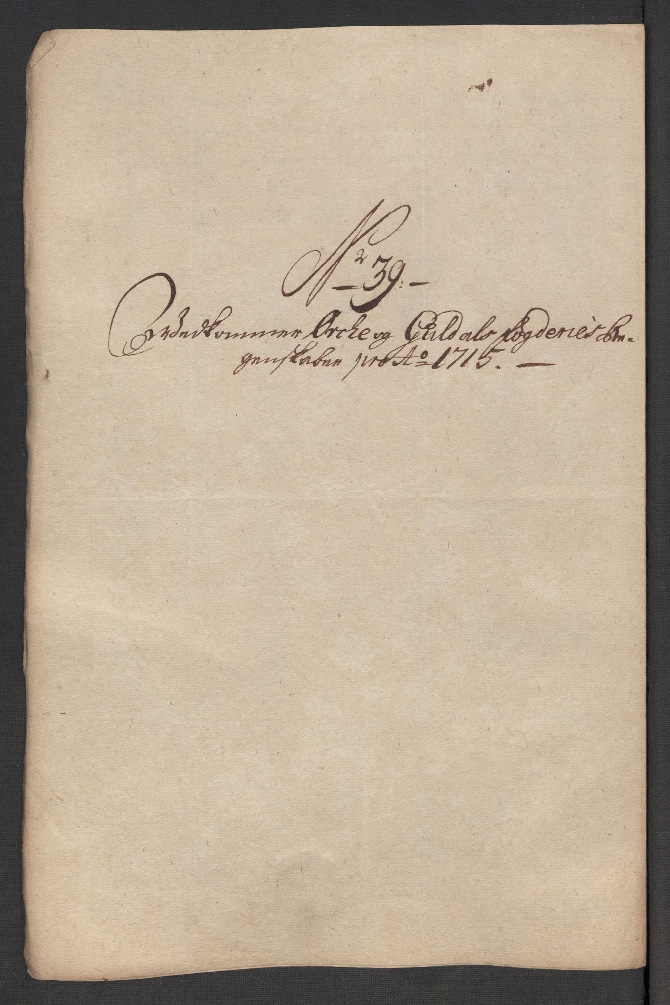 Rentekammeret inntil 1814, Reviderte regnskaper, Fogderegnskap, AV/RA-EA-4092/R60/L3966: Fogderegnskap Orkdal og Gauldal, 1715, p. 365