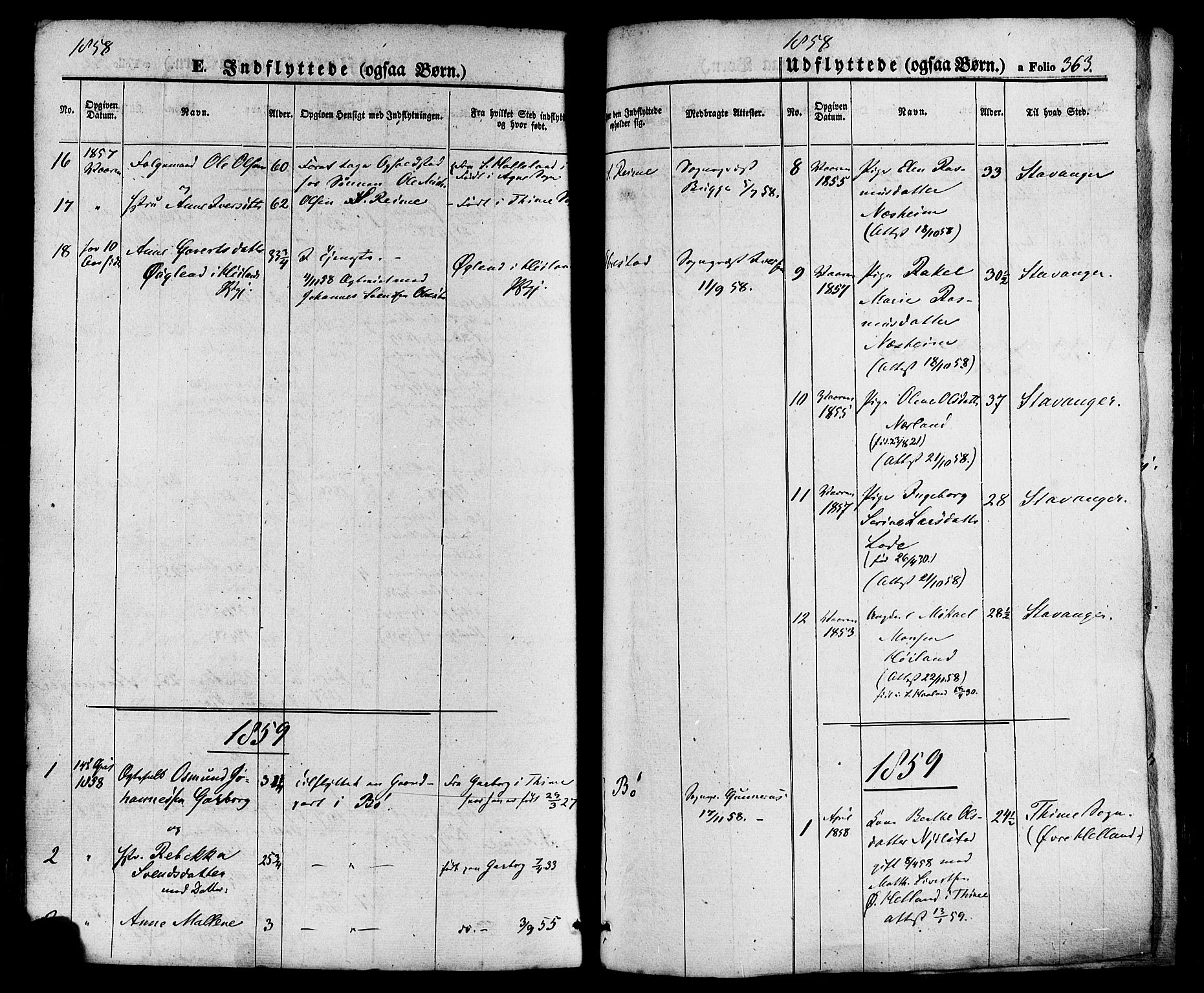 Hå sokneprestkontor, AV/SAST-A-101801/001/30BA/L0008: Parish register (official) no. A 7, 1853-1878, p. 363