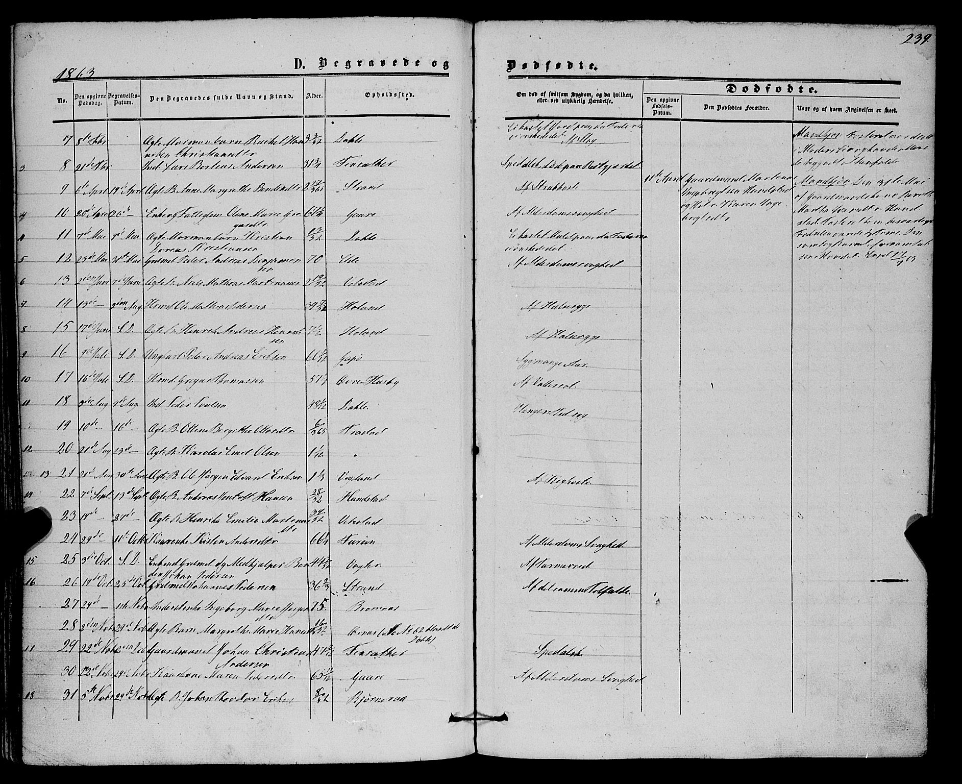 Kvæfjord sokneprestkontor, SATØ/S-1323/G/Ga/Gaa/L0004kirke: Parish register (official) no. 4, 1857-1877, p. 239