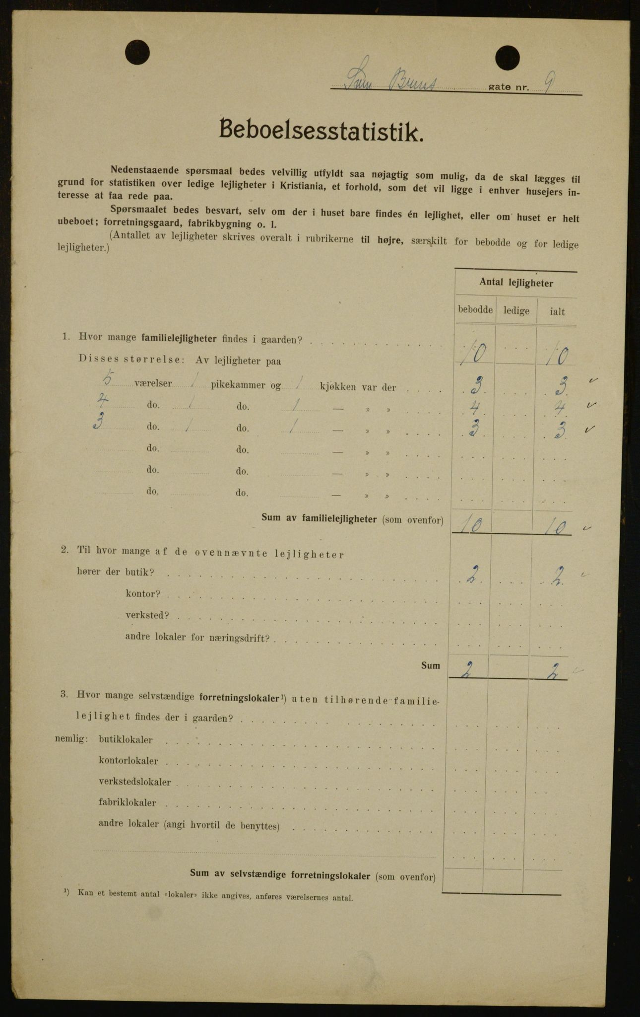 OBA, Municipal Census 1909 for Kristiania, 1909, p. 94848