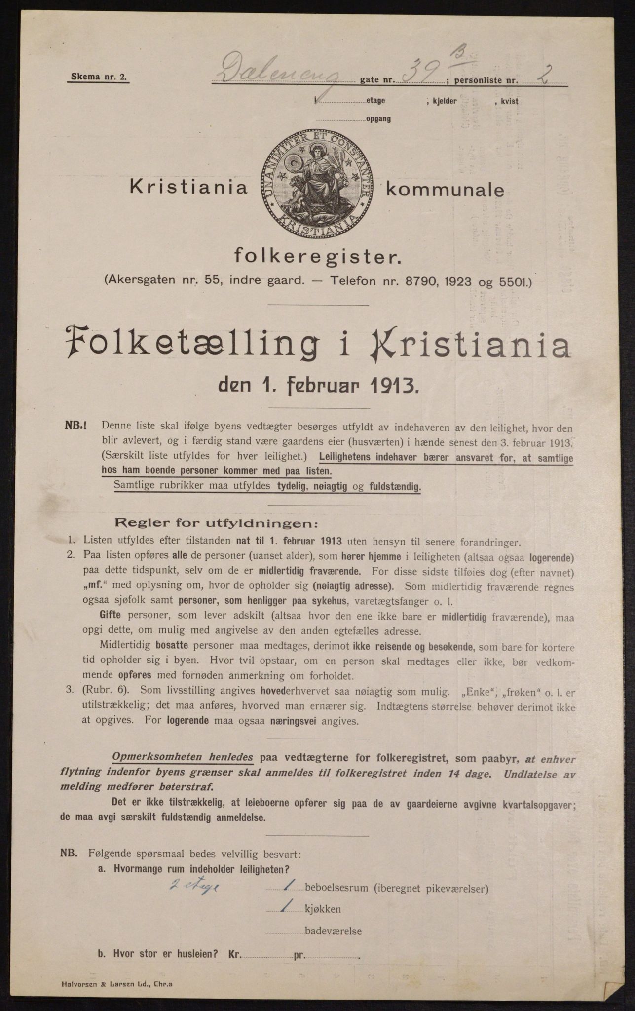 OBA, Municipal Census 1913 for Kristiania, 1913, p. 17934