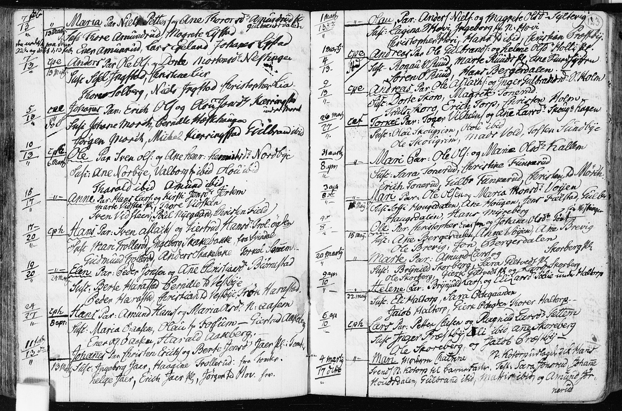 Spydeberg prestekontor Kirkebøker, AV/SAO-A-10924/F/Fa/L0003: Parish register (official) no. I 3, 1778-1814, p. 123