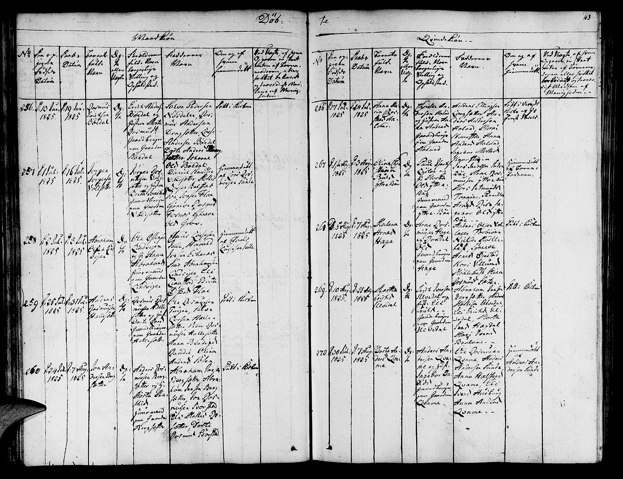 Innvik sokneprestembete, SAB/A-80501: Parish register (official) no. A 3, 1820-1832, p. 43