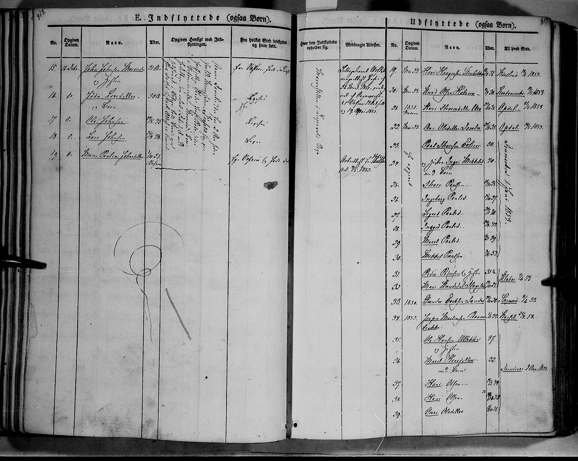 Lesja prestekontor, SAH/PREST-068/H/Ha/Haa/L0006: Parish register (official) no. 6B, 1843-1854, p. 818-819