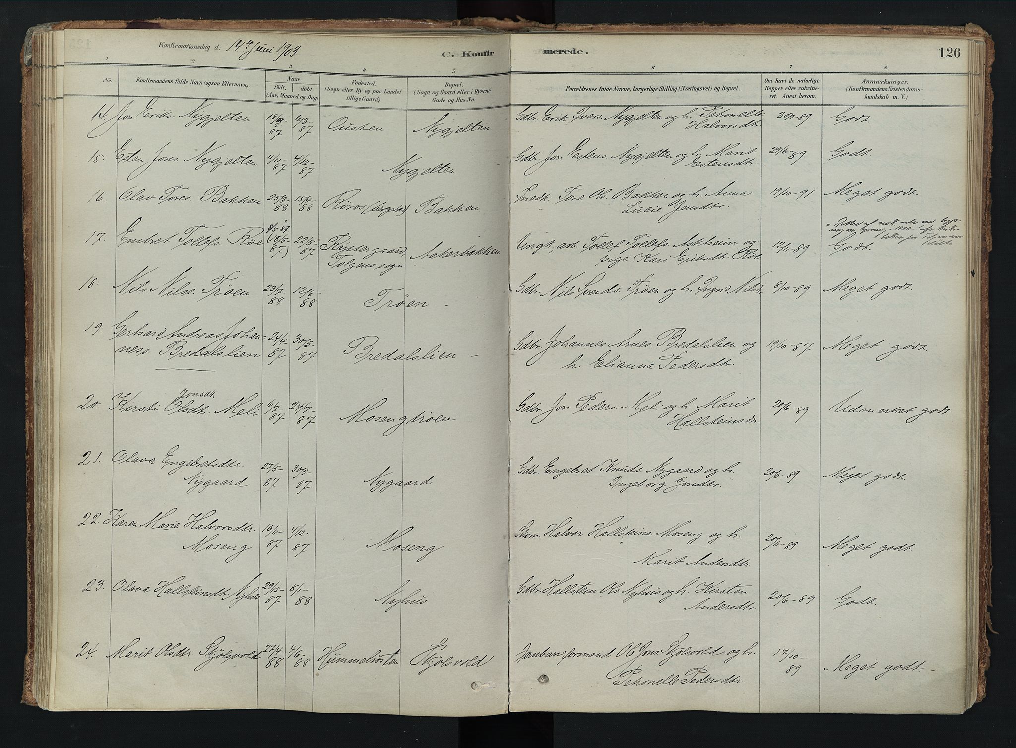 Tolga prestekontor, AV/SAH-PREST-062/K/L0008: Parish register (official) no. 8, 1877-1910, p. 126