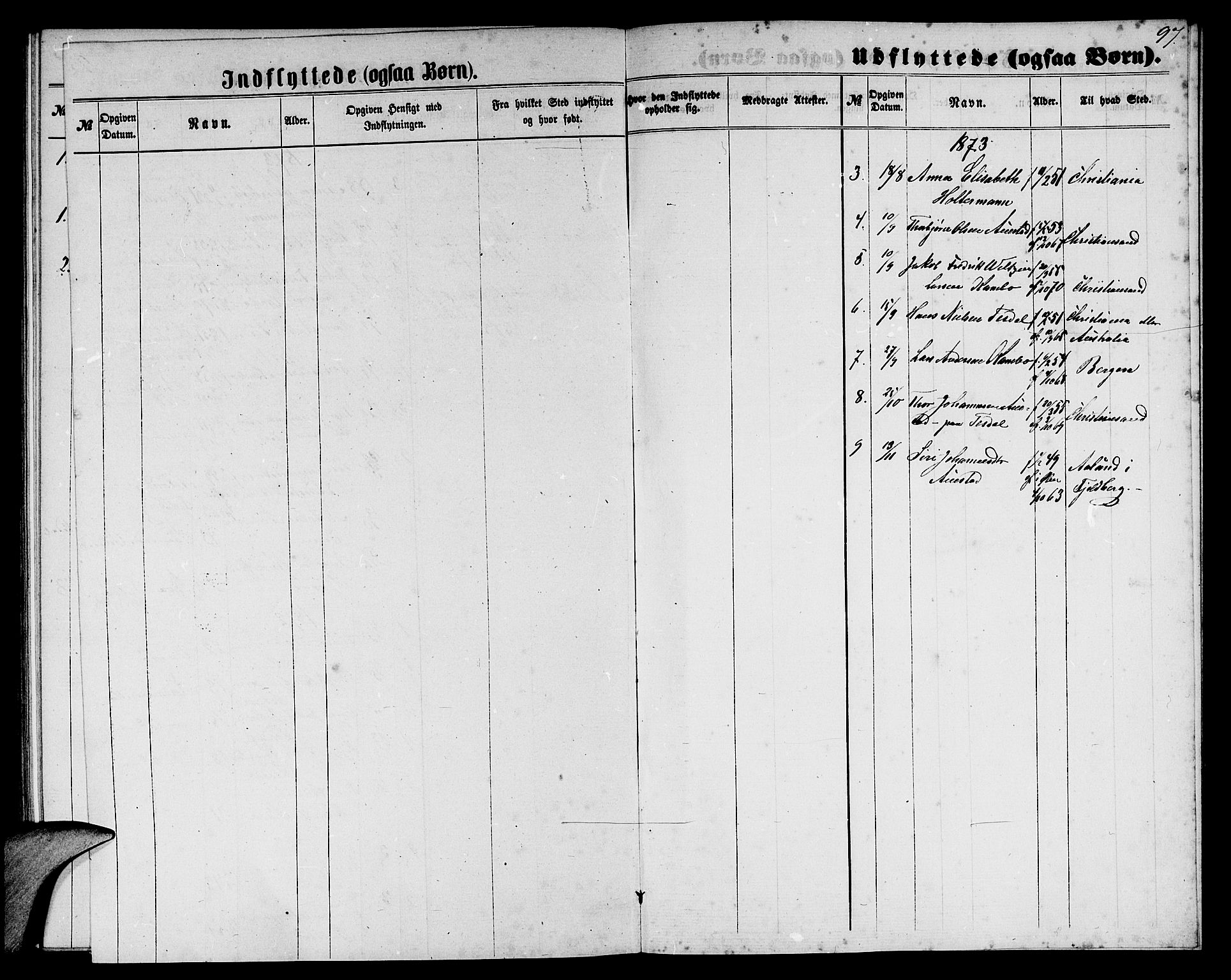 Etne sokneprestembete, SAB/A-75001/H/Hab: Parish register (copy) no. A 3, 1863-1873, p. 97