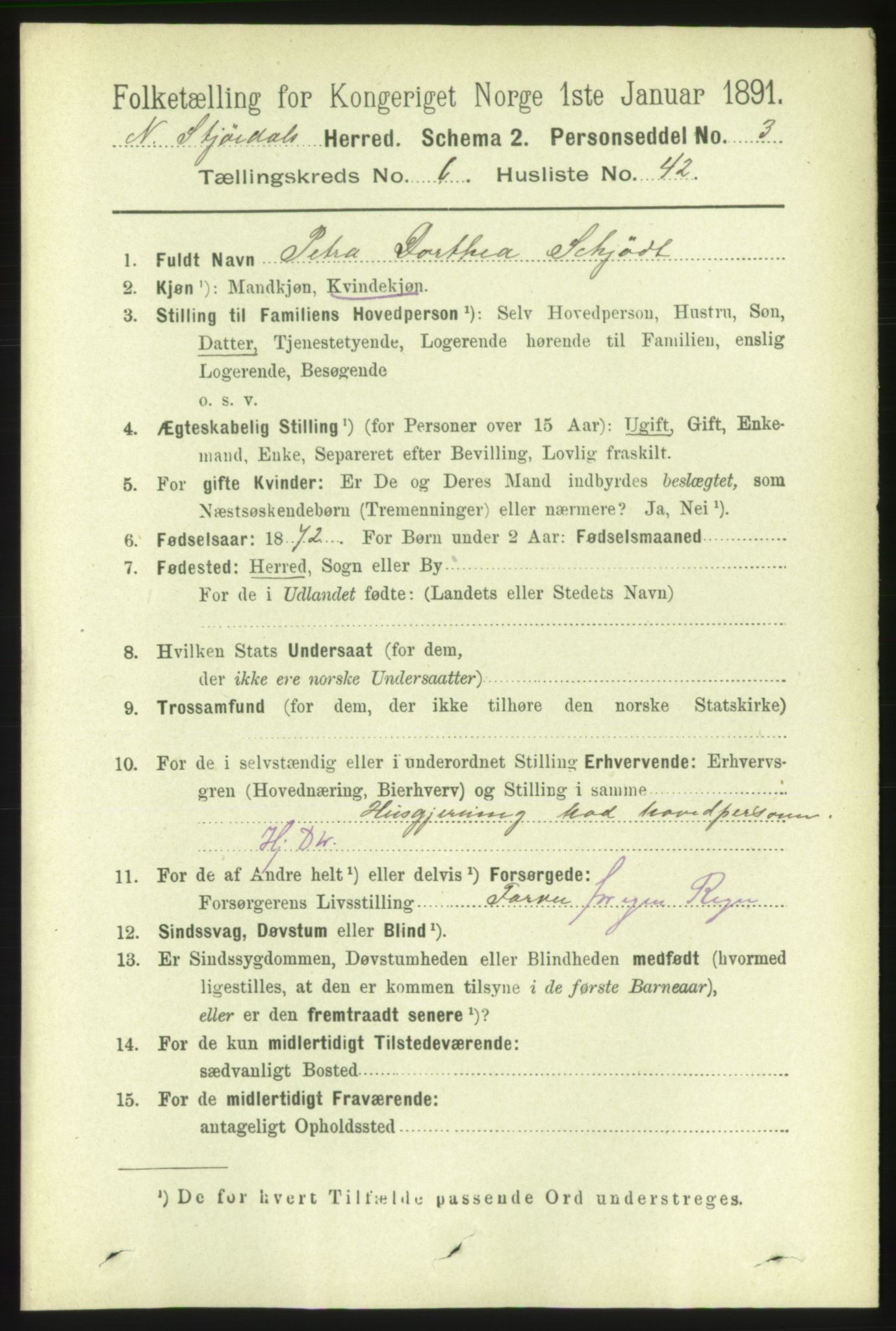 RA, 1891 census for 1714 Nedre Stjørdal, 1891, p. 2812