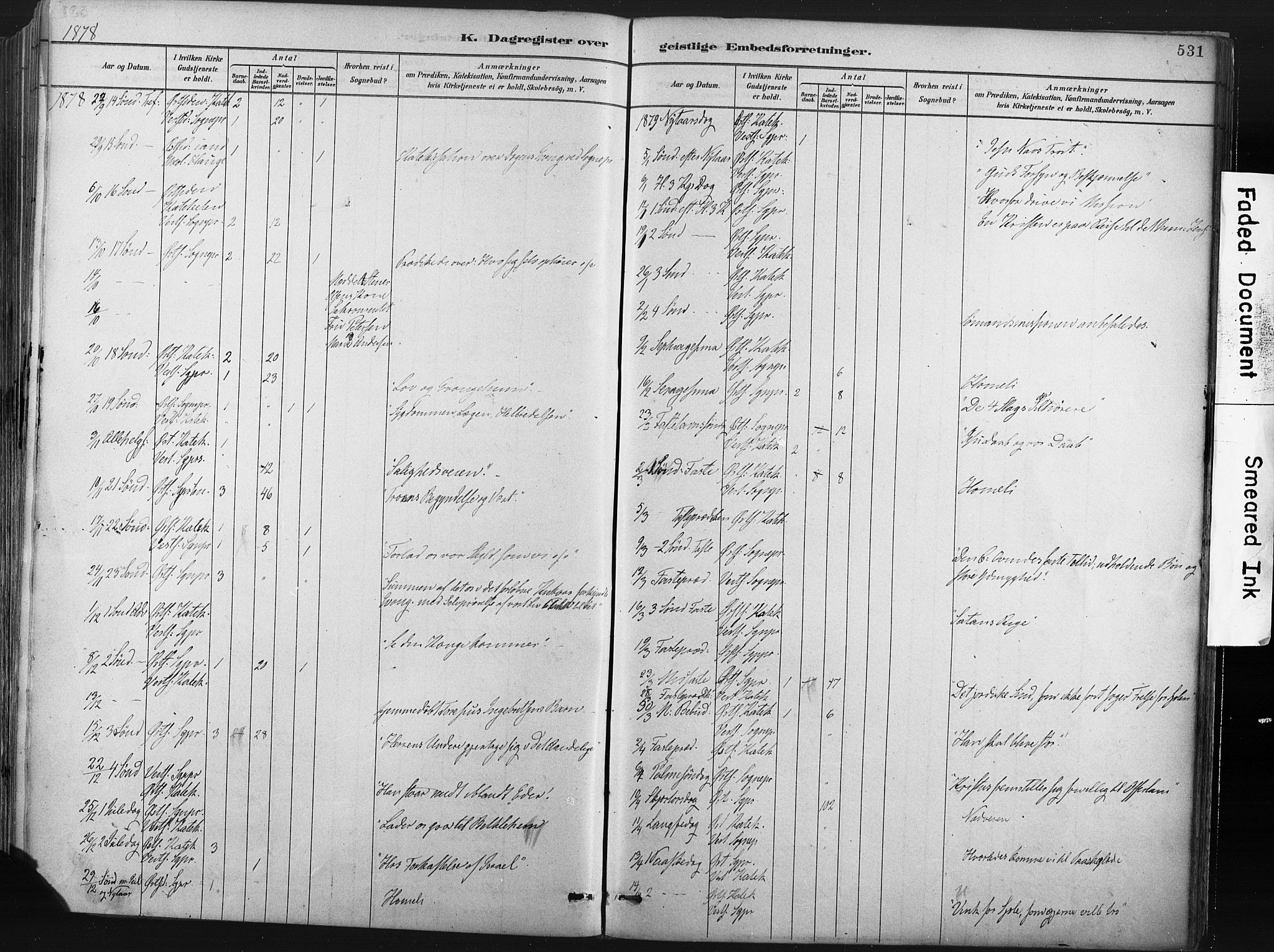 Porsgrunn kirkebøker , AV/SAKO-A-104/F/Fa/L0008: Parish register (official) no. 8, 1878-1895, p. 531