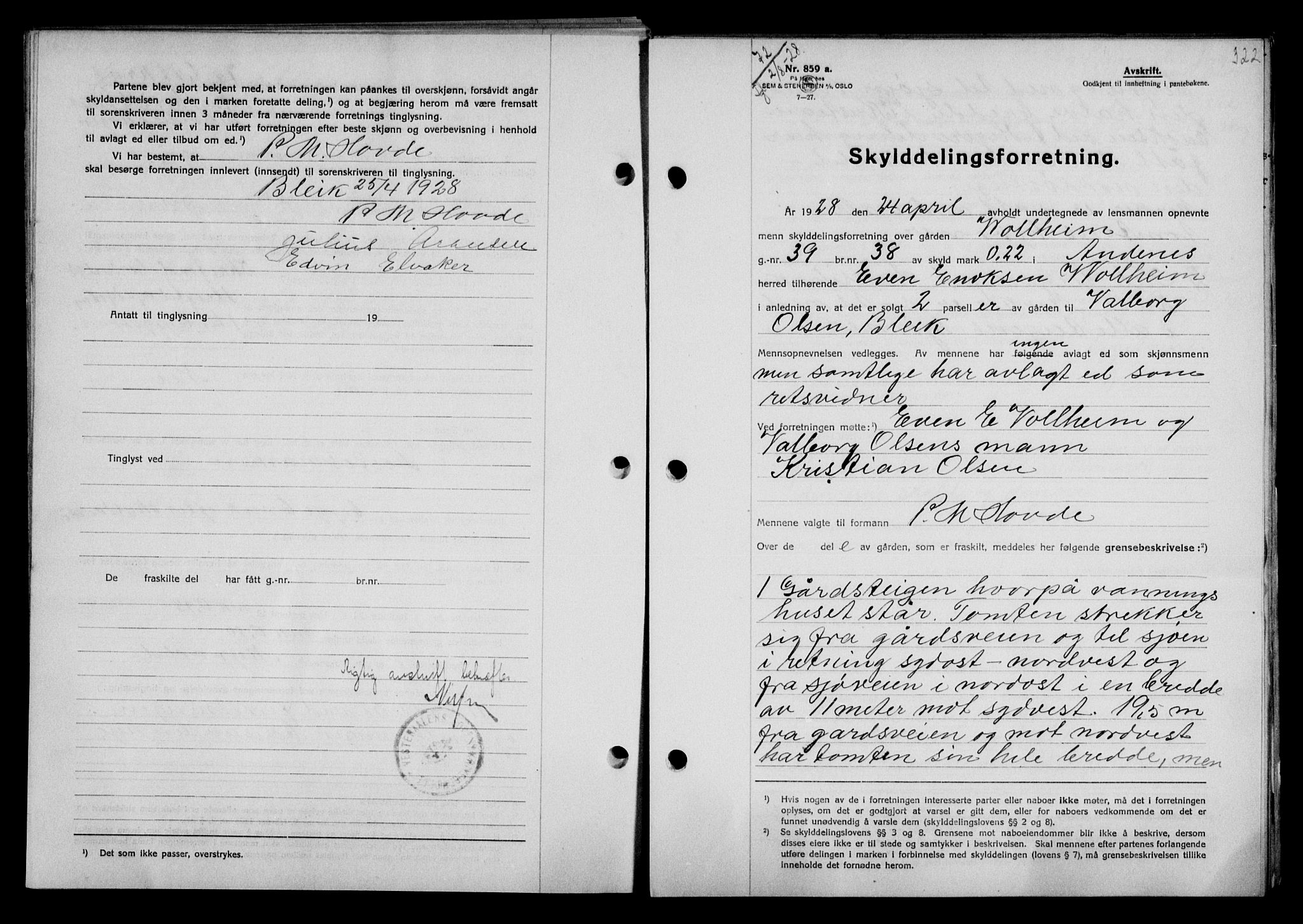 Vesterålen sorenskriveri, AV/SAT-A-4180/1/2/2Ca/L0046: Mortgage book no. 39, 1928-1928, Deed date: 02.08.1928