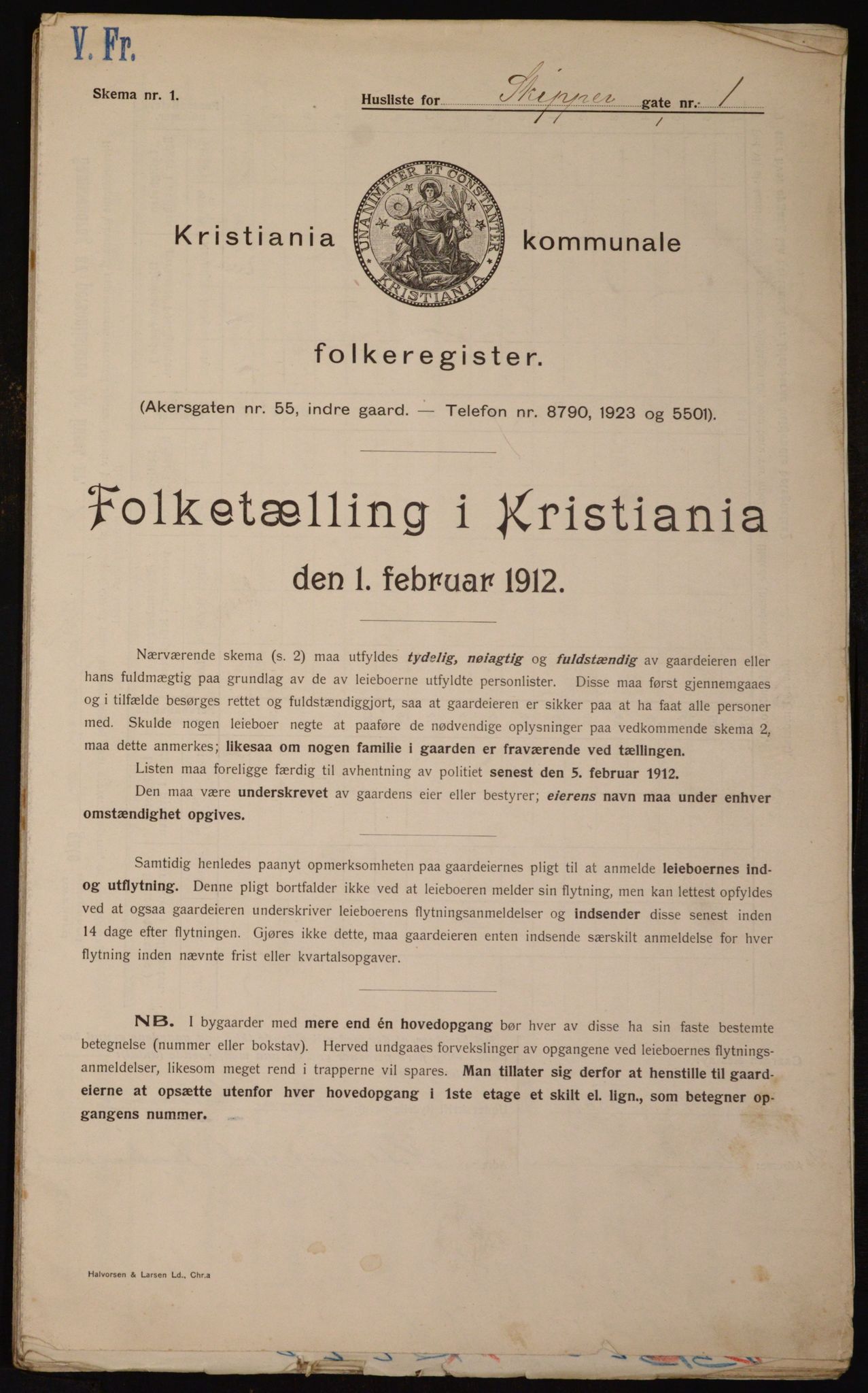 OBA, Municipal Census 1912 for Kristiania, 1912, p. 95713