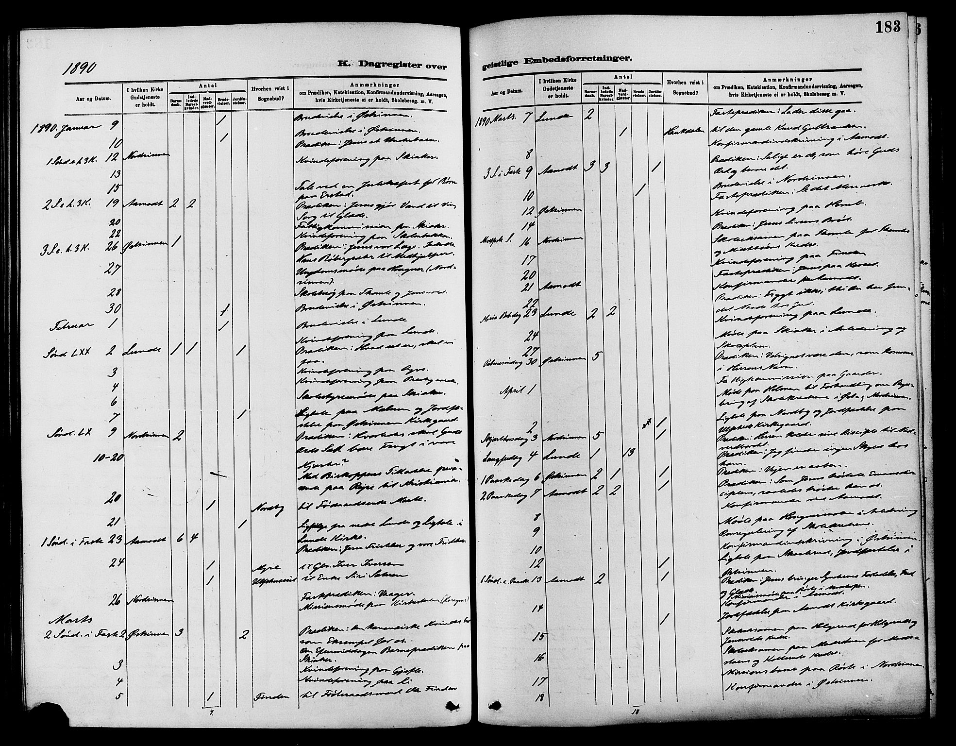 Nordre Land prestekontor, AV/SAH-PREST-124/H/Ha/Haa/L0003: Parish register (official) no. 3, 1882-1896, p. 183