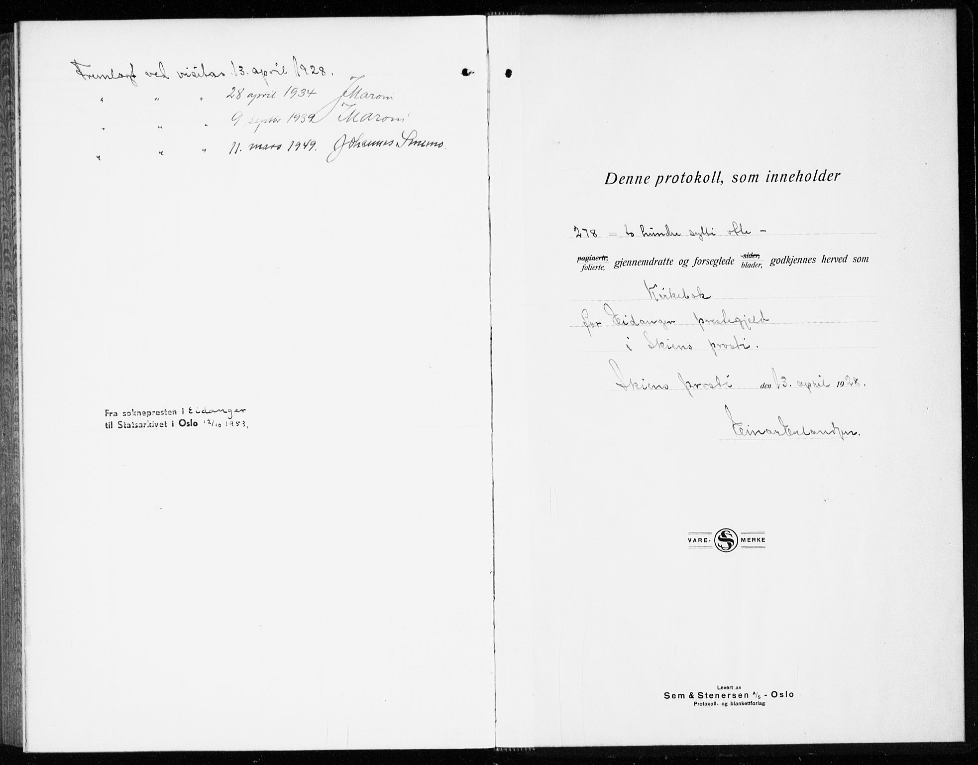 Eidanger kirkebøker, SAKO/A-261/G/Ga/L0005: Parish register (copy) no. 5, 1928-1942
