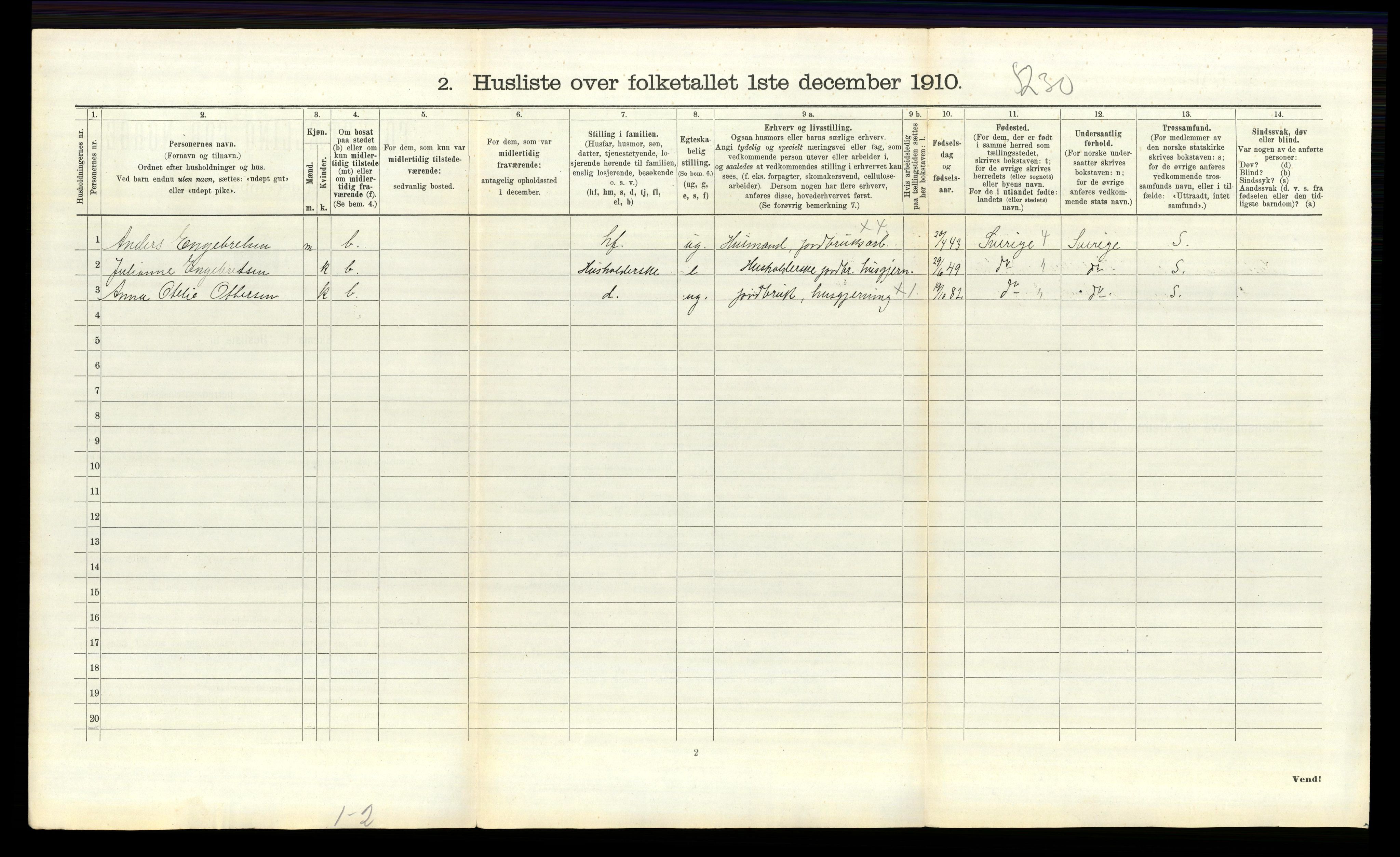 RA, 1910 census for Idd, 1910, p. 1375