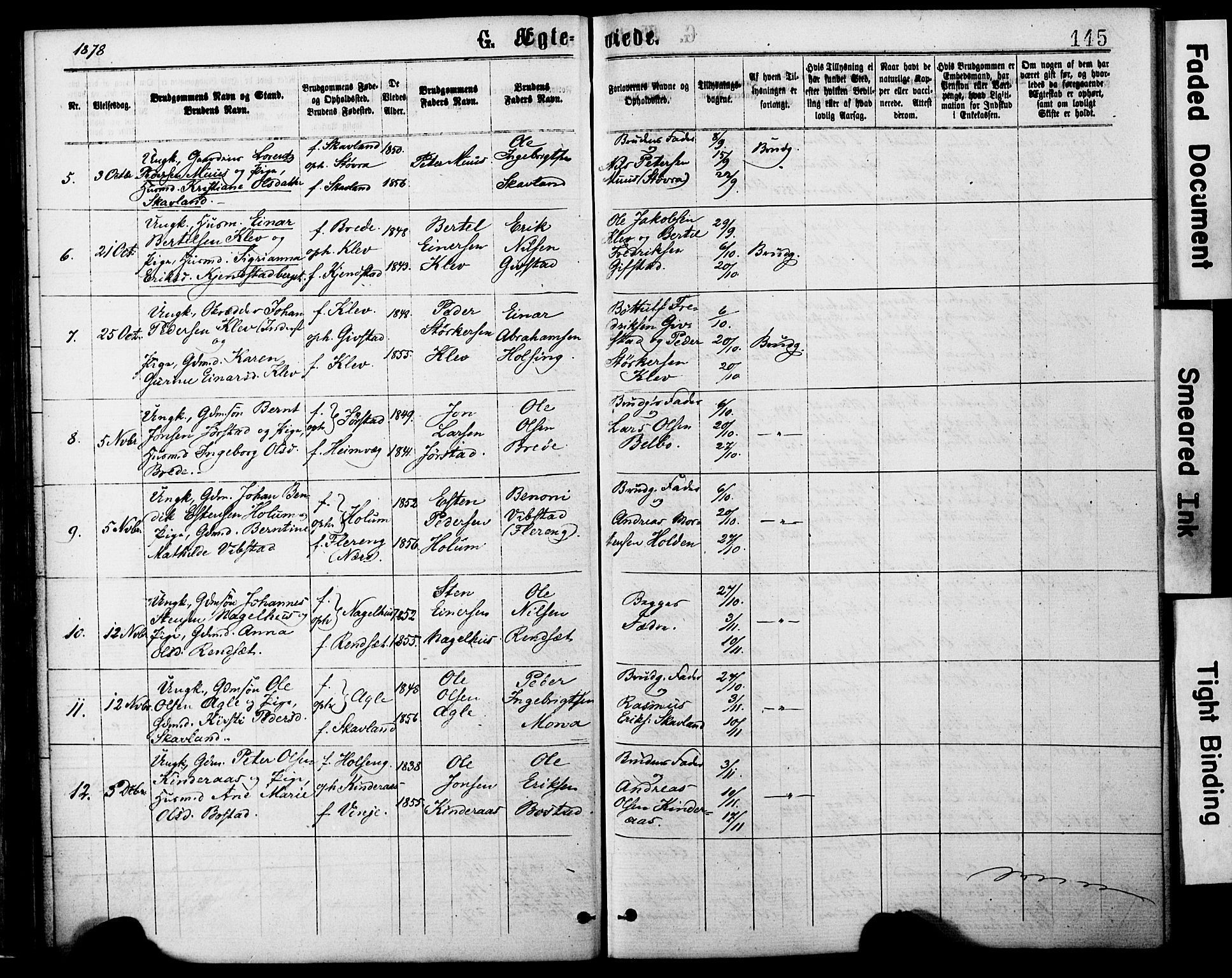 Ministerialprotokoller, klokkerbøker og fødselsregistre - Nord-Trøndelag, AV/SAT-A-1458/749/L0473: Parish register (official) no. 749A07, 1873-1887, p. 145