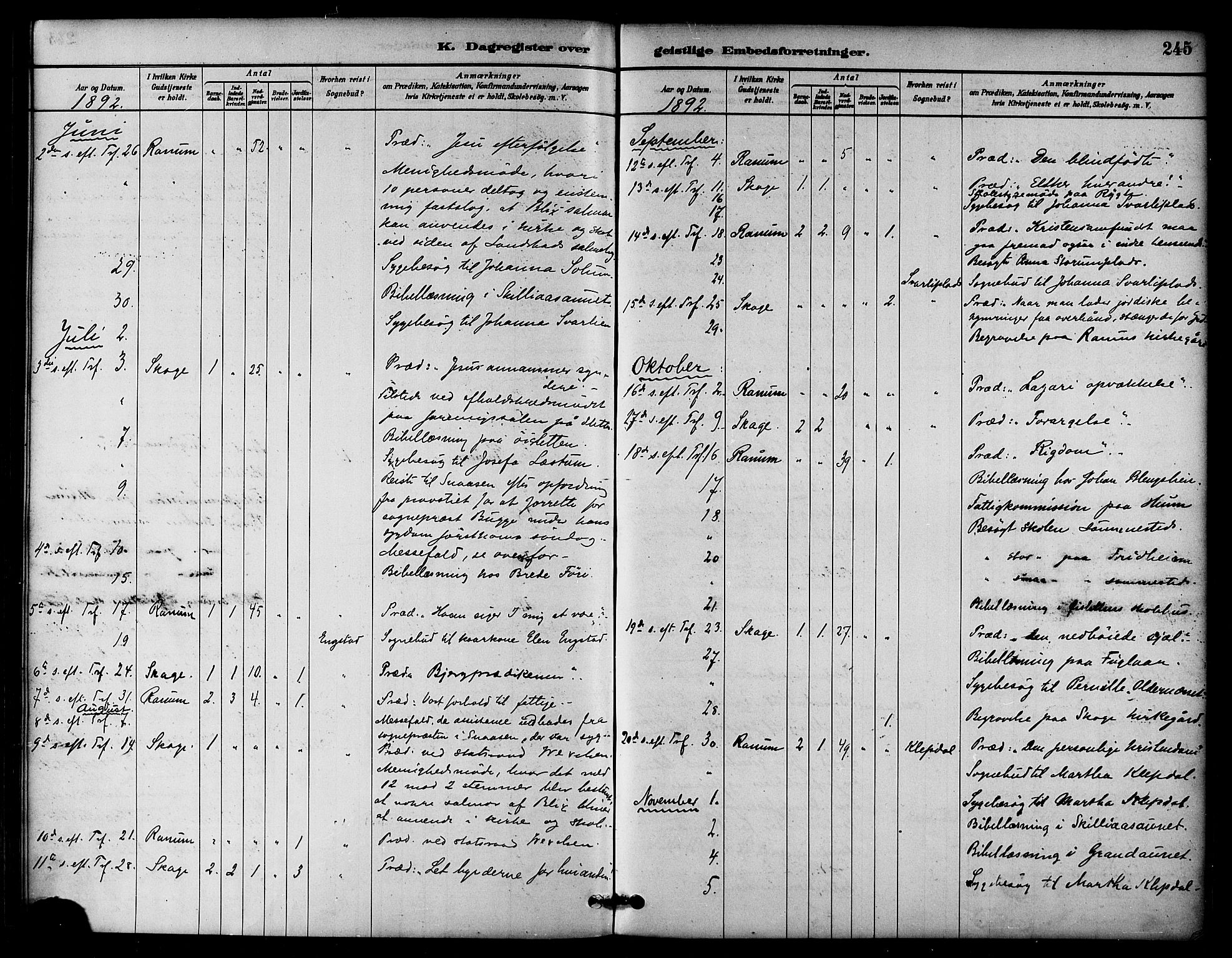 Ministerialprotokoller, klokkerbøker og fødselsregistre - Nord-Trøndelag, SAT/A-1458/764/L0555: Parish register (official) no. 764A10, 1881-1896, p. 245