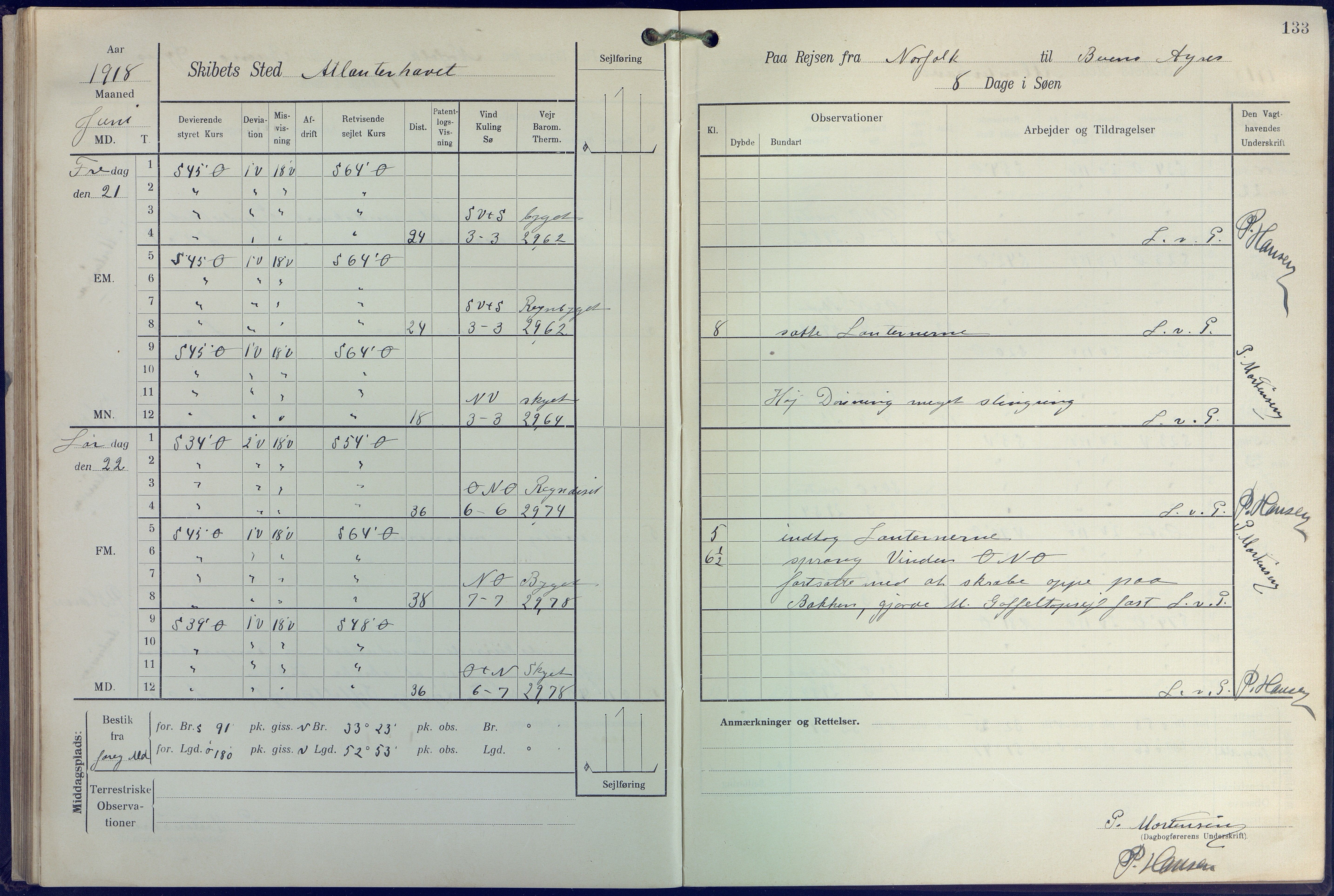 Fartøysarkivet, AAKS/PA-1934/F/L0271: Pehr Ugland (bark), 1917-1919, p. 133