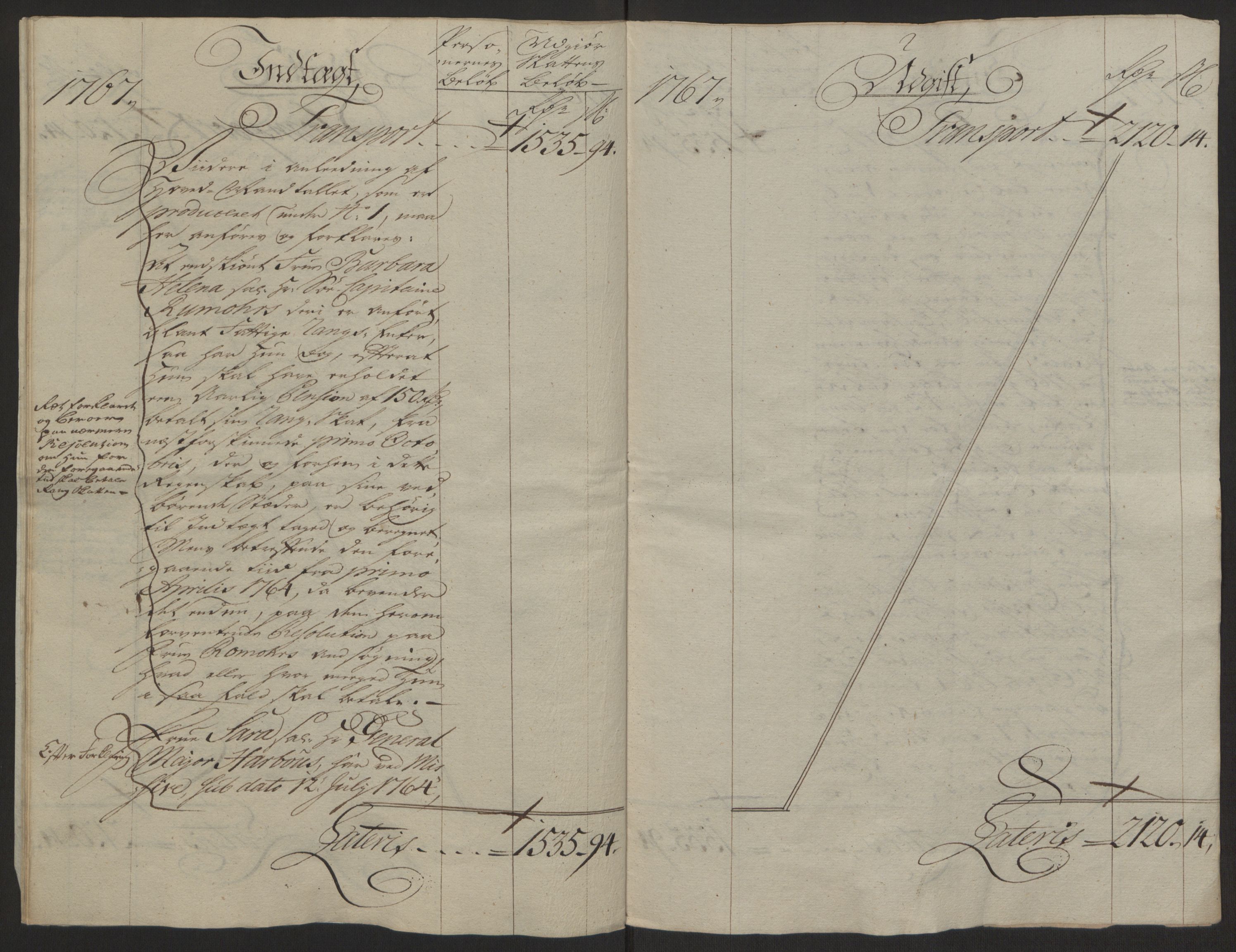 Rentekammeret inntil 1814, Reviderte regnskaper, Byregnskaper, AV/RA-EA-4066/R/Rg/L0144/0001: [G4] Kontribusjonsregnskap / Ekstraskatt, 1762-1767, p. 484