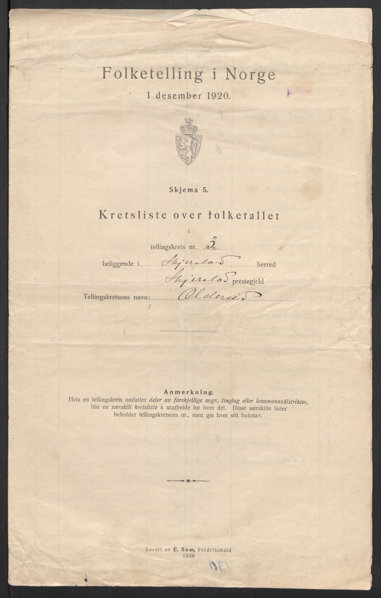 SAT, 1920 census for Skjerstad, 1920, p. 13