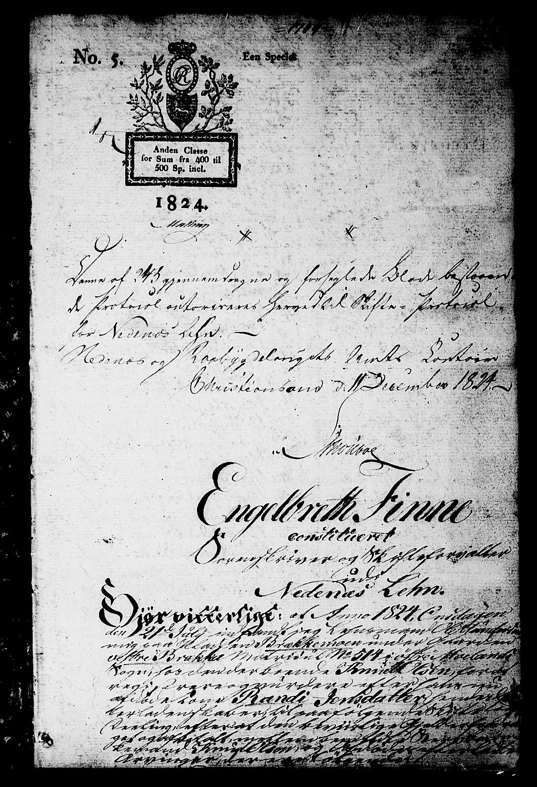 Nedenes sorenskriveri før 1824, SAK/1221-0007/H/Hc/L0060: Skifteprotokoll med register nr 44, 1824-1826, p. 0b-1a