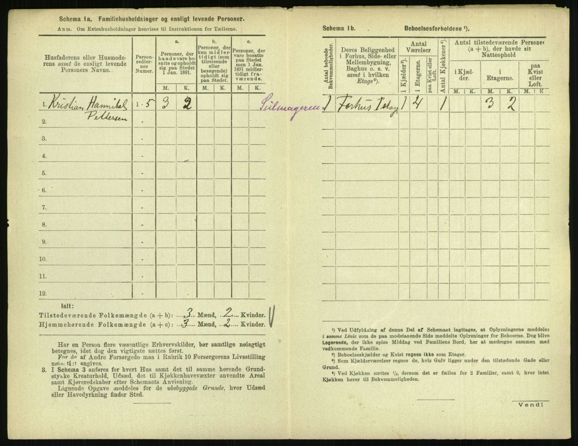 RA, 1891 census for 0902 Tvedestrand, 1891, p. 23