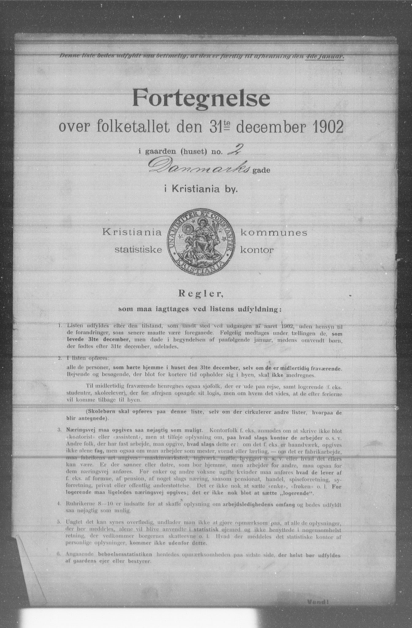OBA, Municipal Census 1902 for Kristiania, 1902, p. 2768