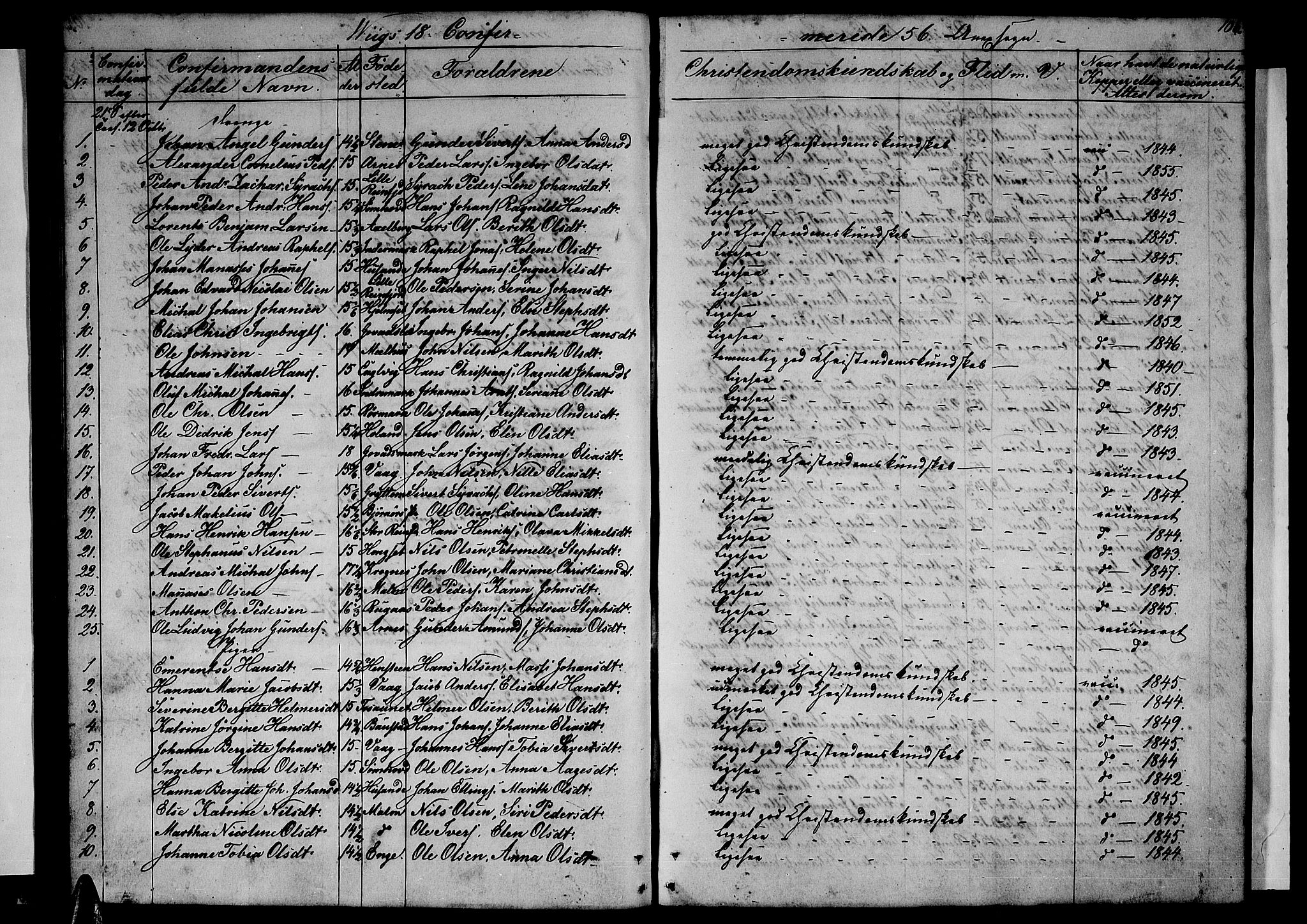 Ministerialprotokoller, klokkerbøker og fødselsregistre - Nordland, SAT/A-1459/812/L0187: Parish register (copy) no. 812C05, 1850-1883, p. 106